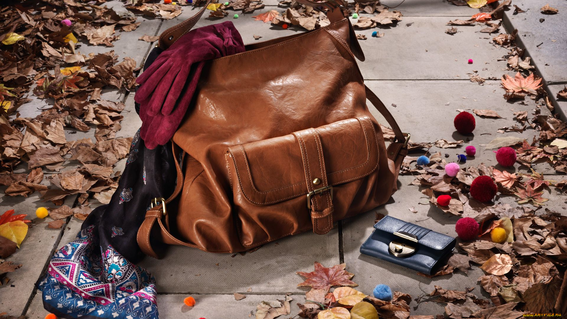 разное, сумки, кошельки, зонты, кошелек, платок, листья, перчатки, сумка