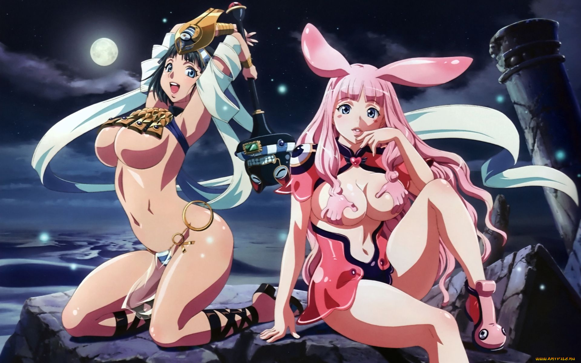 аниме, queen`s, blade, девушки, груди