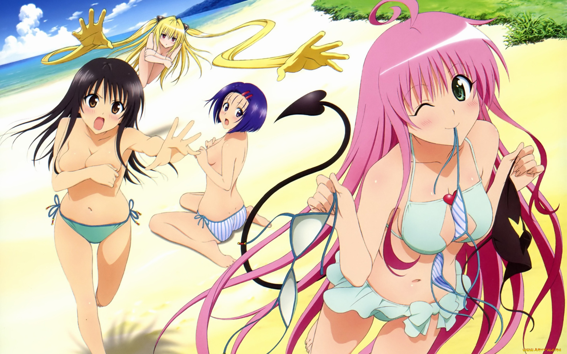 аниме, to, love, ru, девушки, купальник