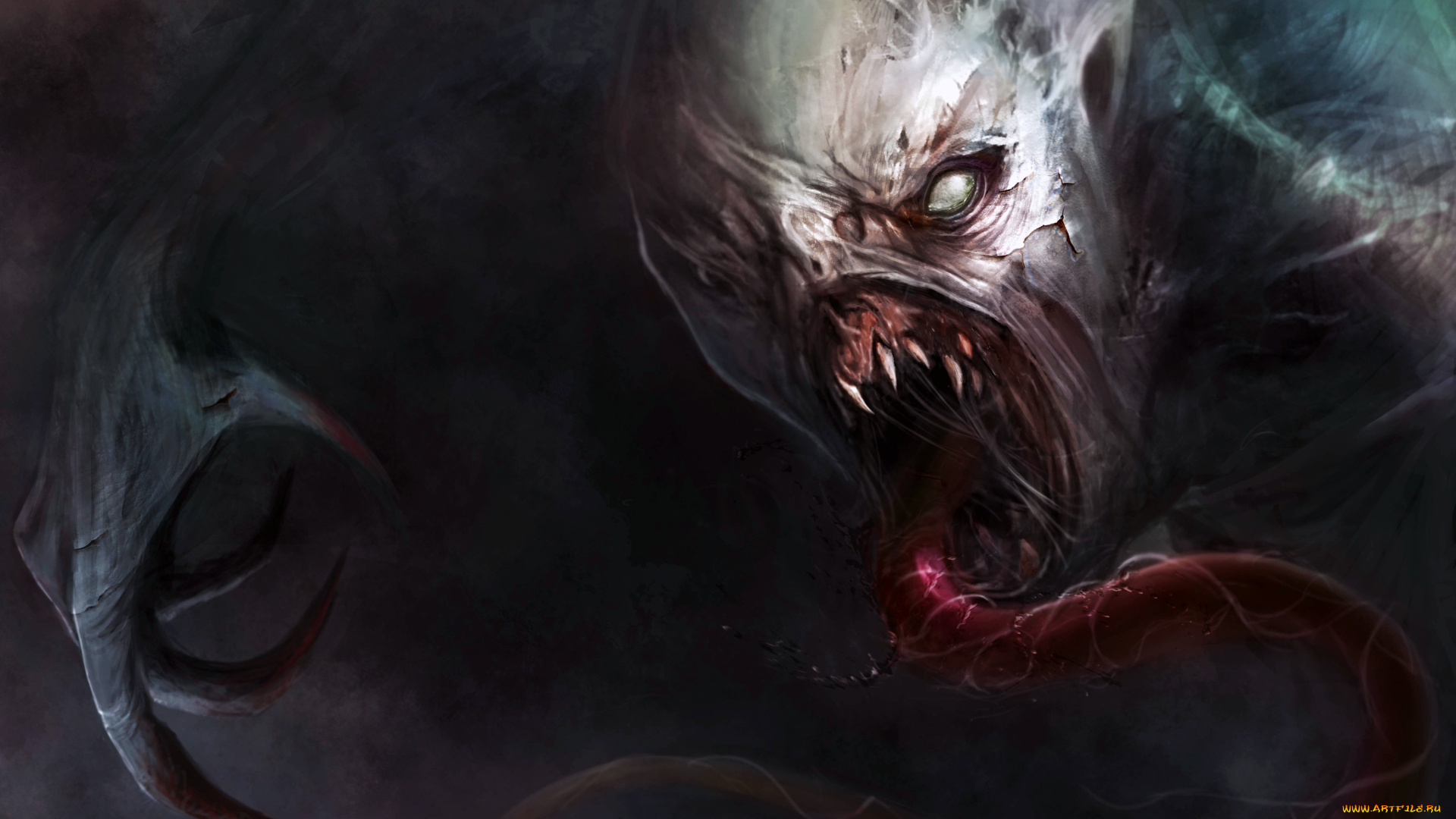 фэнтези, демоны, клыки, язык