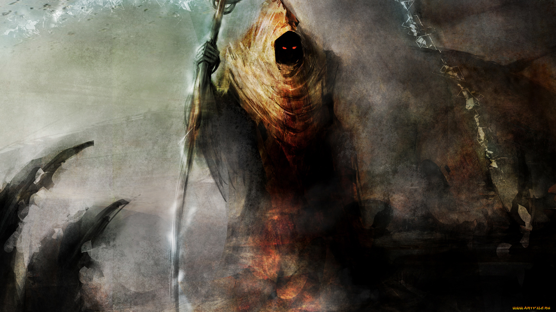 фэнтези, маги, глаза, посох