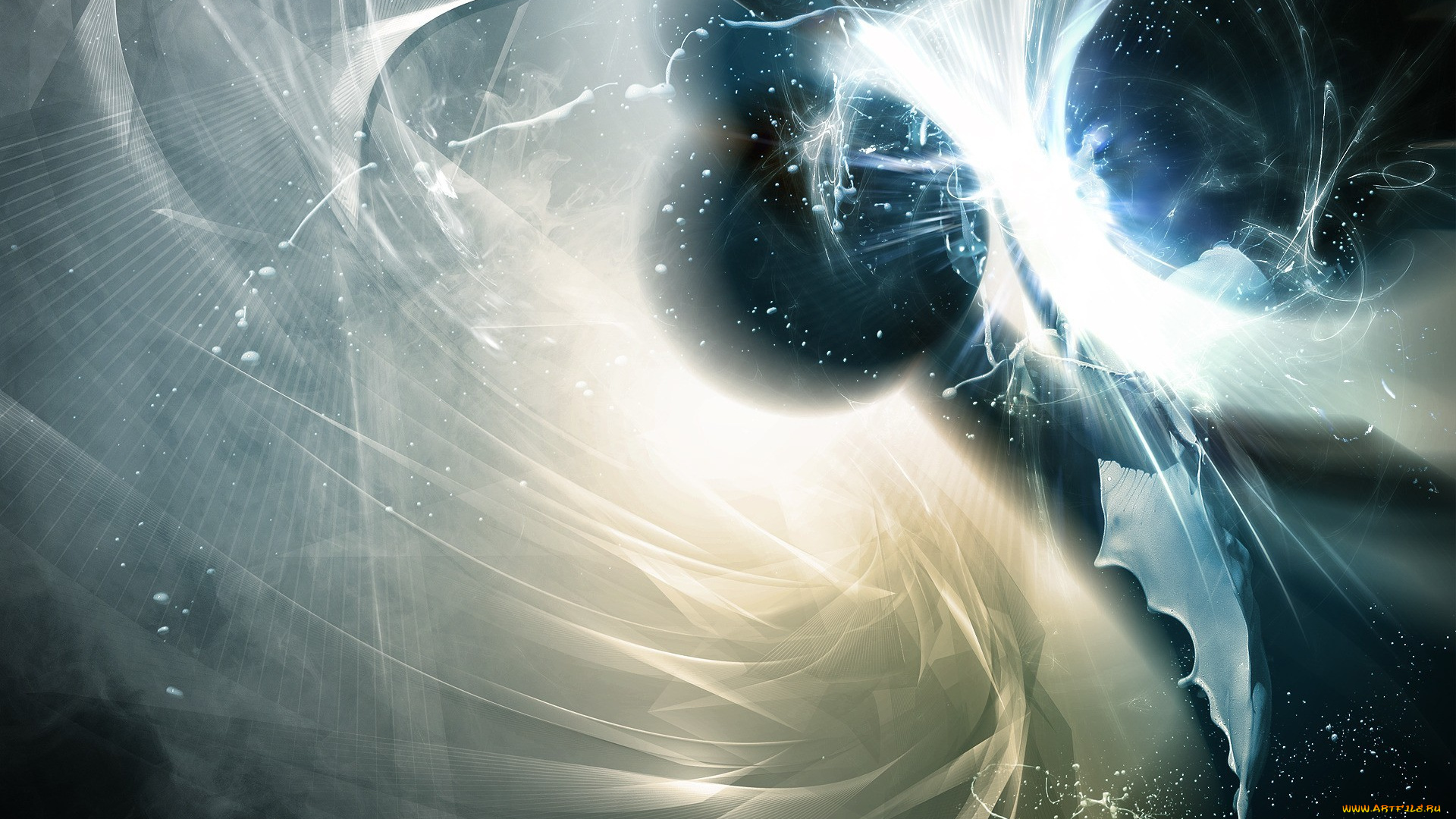 3д, графика, абстракция, , abstract, свет, брызги, краска, взрыв