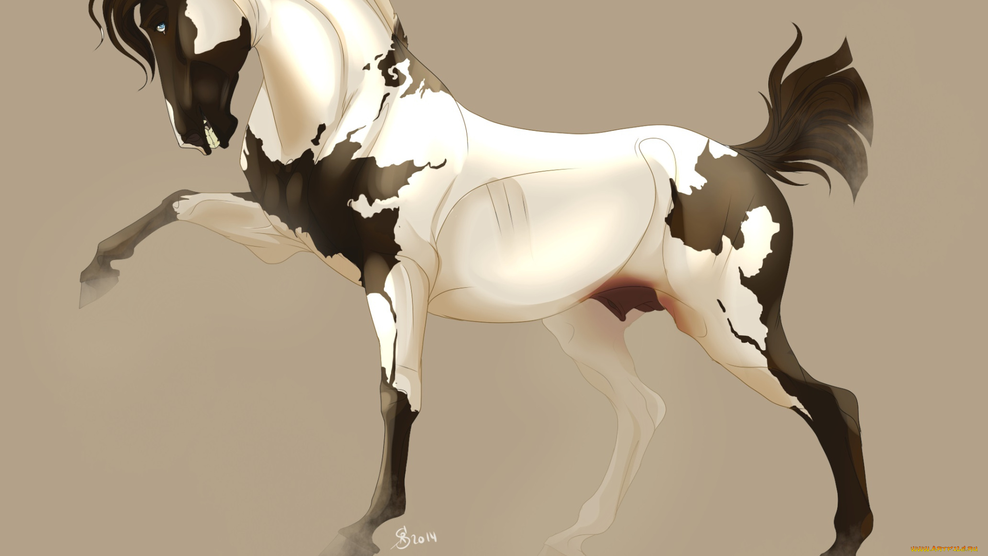 рисованные, животные, , лошади, лошадь