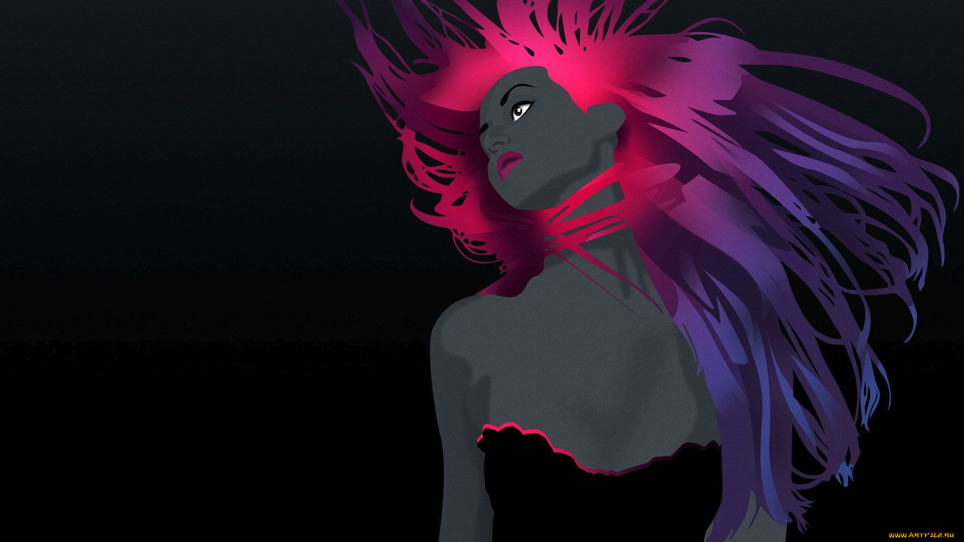 векторная, графика, девушки, девушка