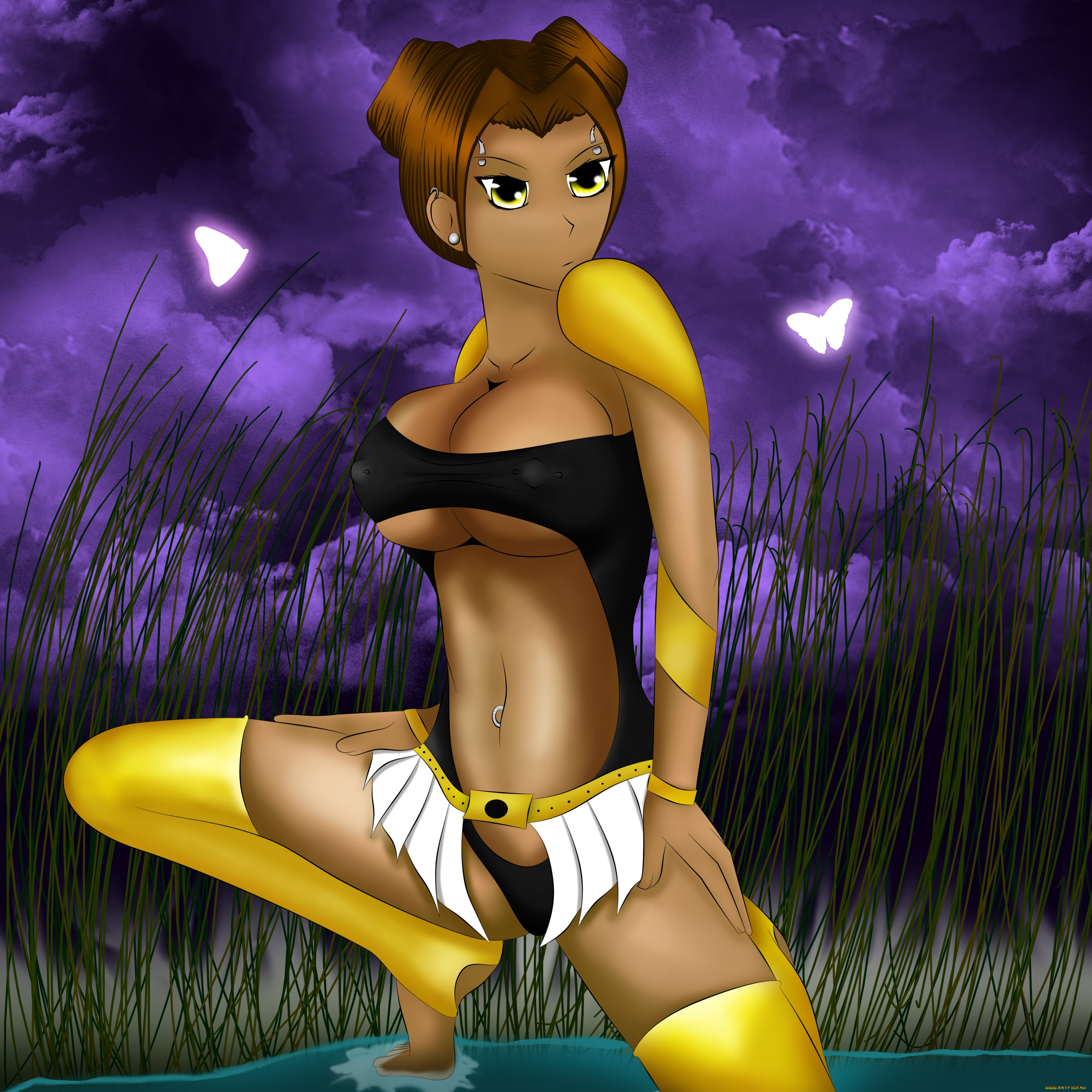 рисованные, люди, девушка, взгляд