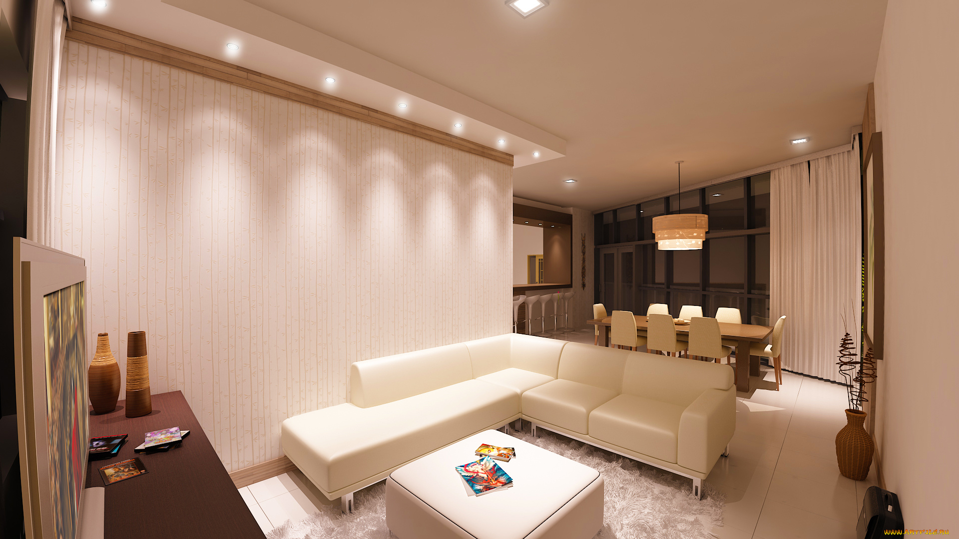 3д, графика, реализм, , realism, гостиная, стулья, интерьер, диван