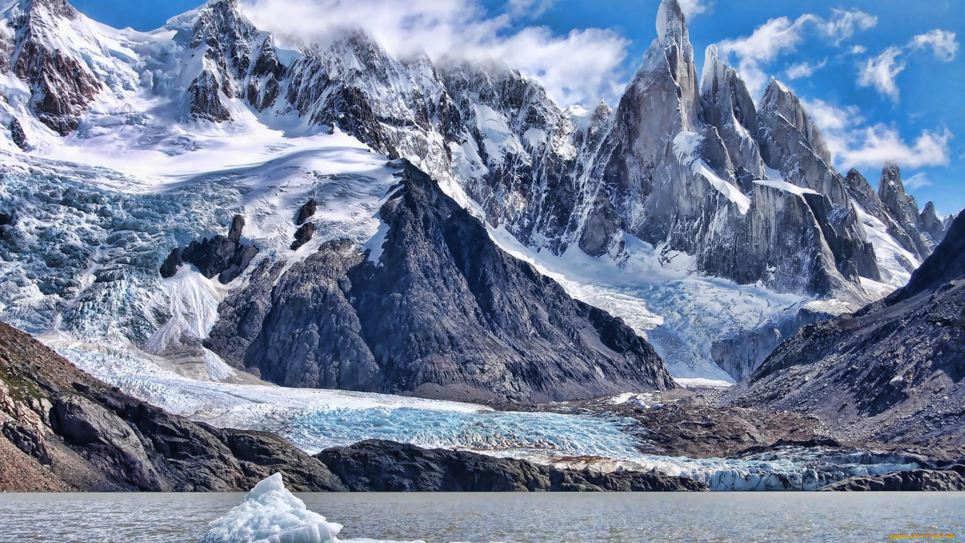 природа, горы, лед, снег, зима, айзберг, океан