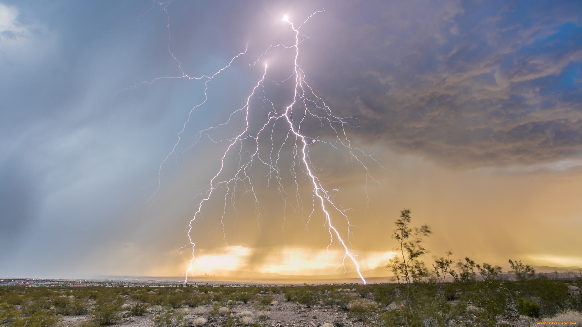 природа, молния, , гроза, разряд, тучи, поле