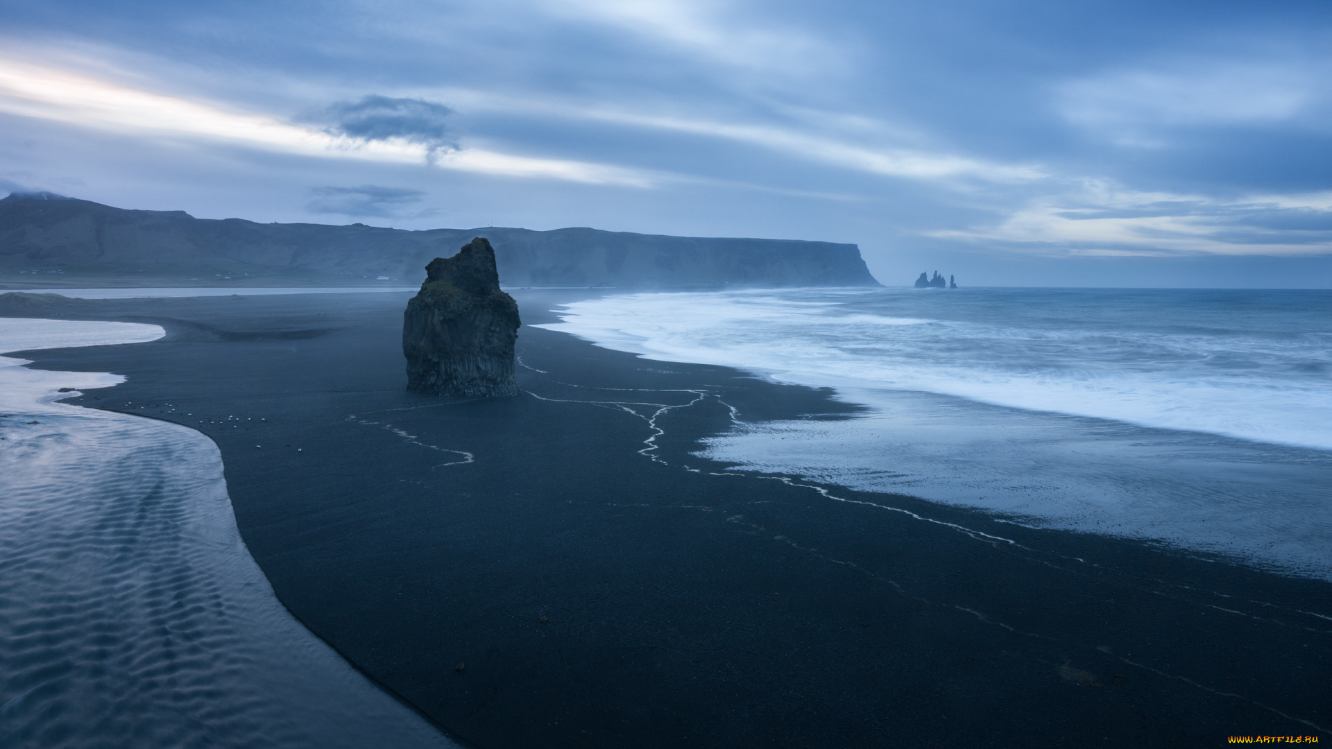 природа, побережье, берег, ночь, море