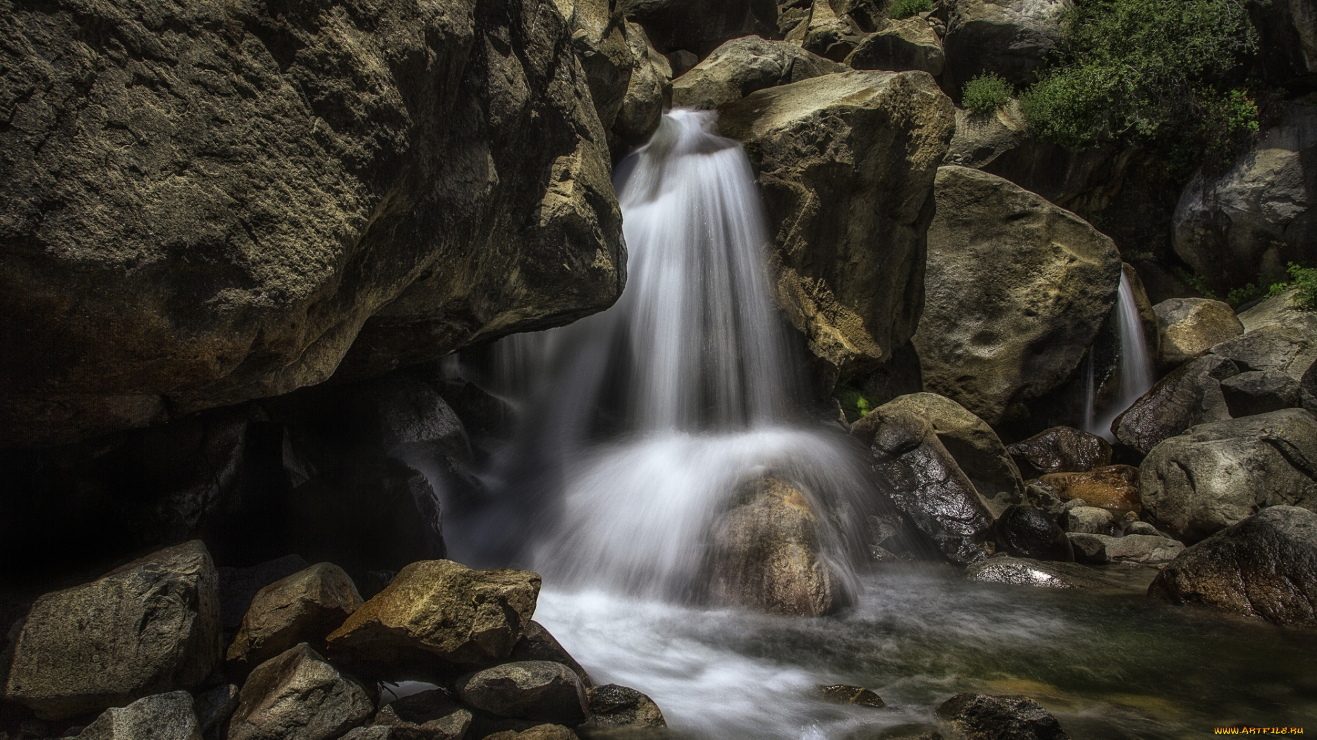 природа, водопады, водопад, скалы