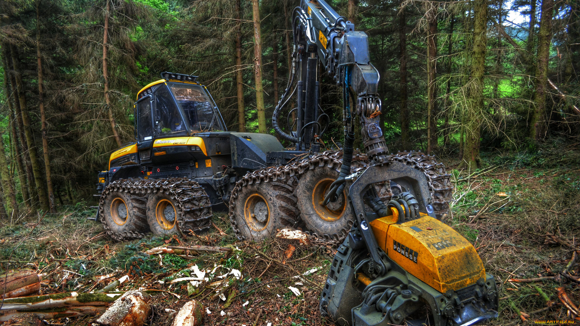 техника, тракторы, на, гусенецах, треловщик