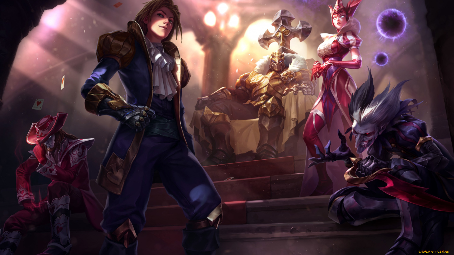 видео, игры, league, of, legends, lol, syndra, shaco, demon, jester, ezreal, league, of, legends, mordekaiser