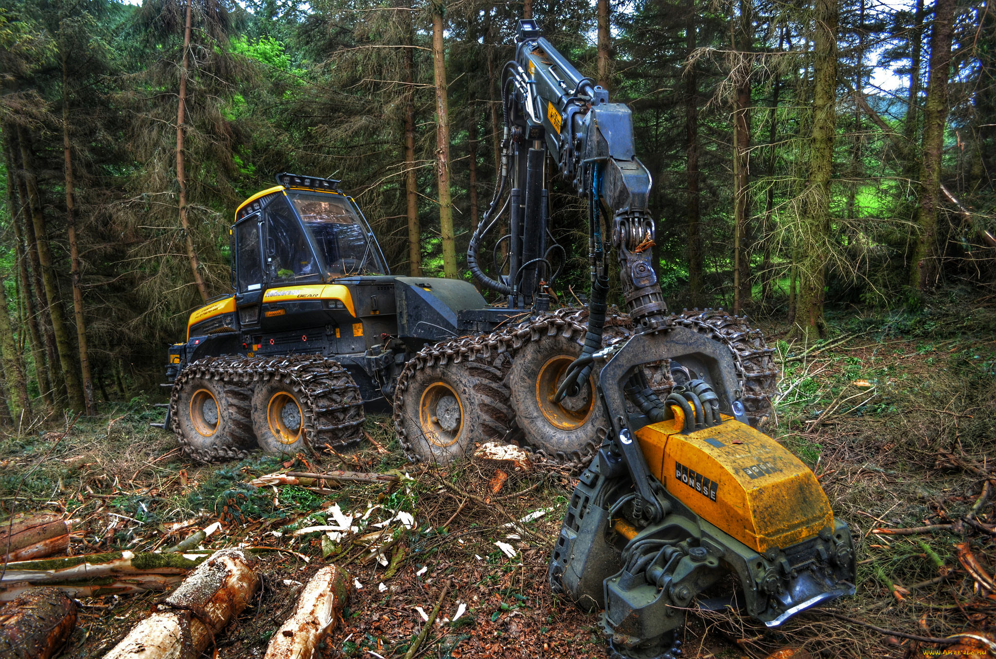 техника, тракторы, на, гусенецах, треловщик