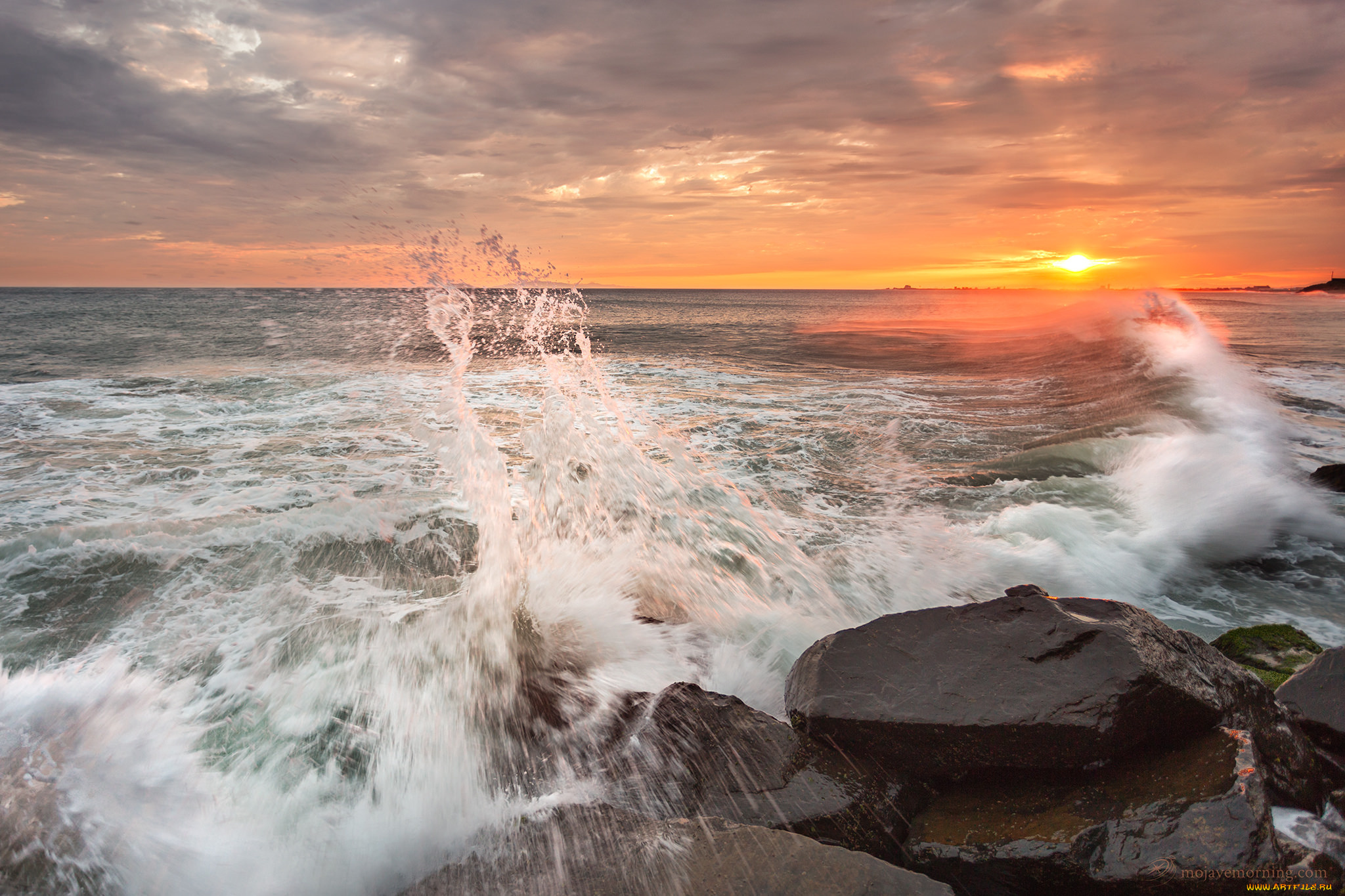 природа, восходы, закаты, прибой, рассвет