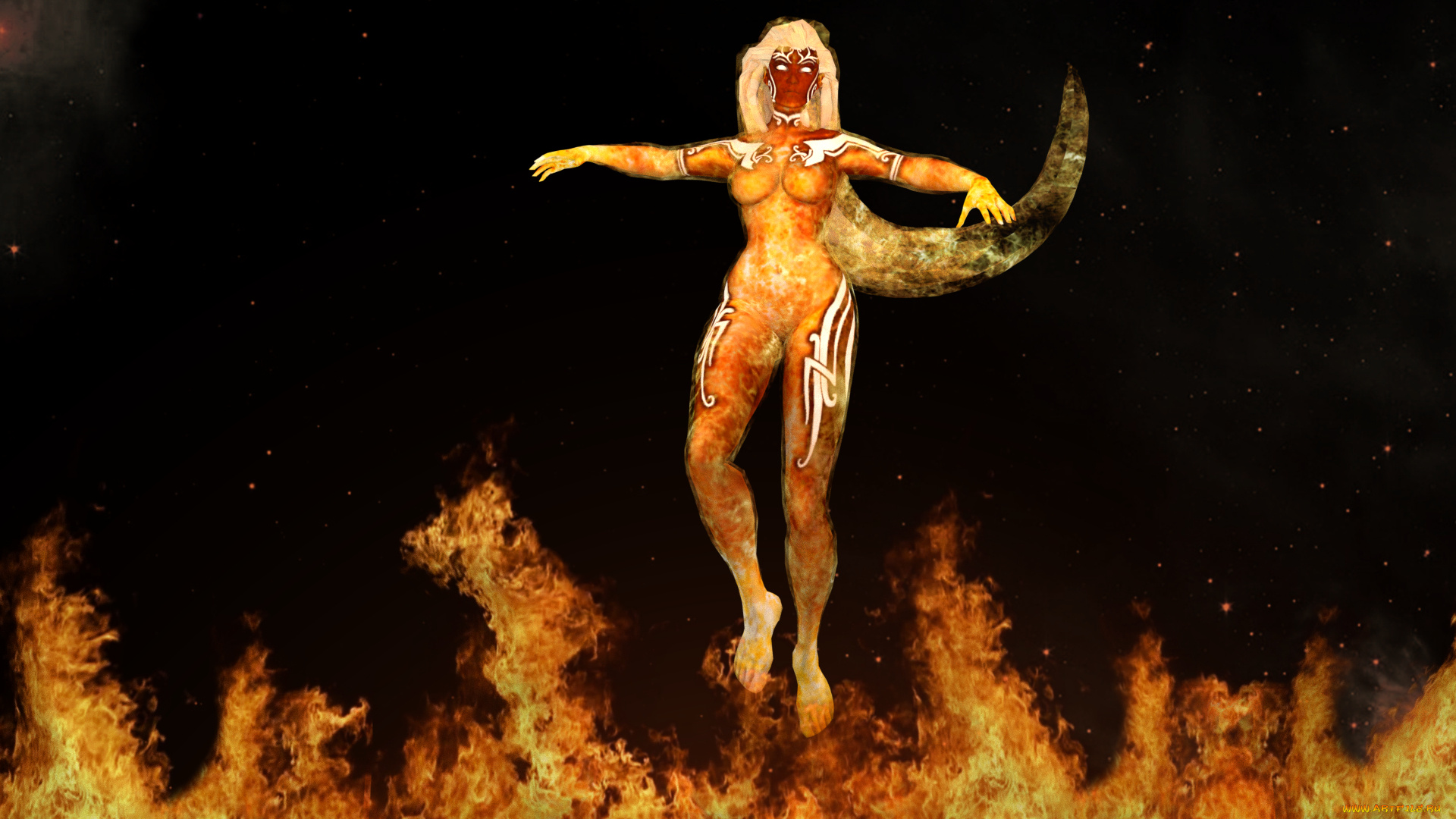 3д, графика, существа, , creatures, взгляд, фон, девушка