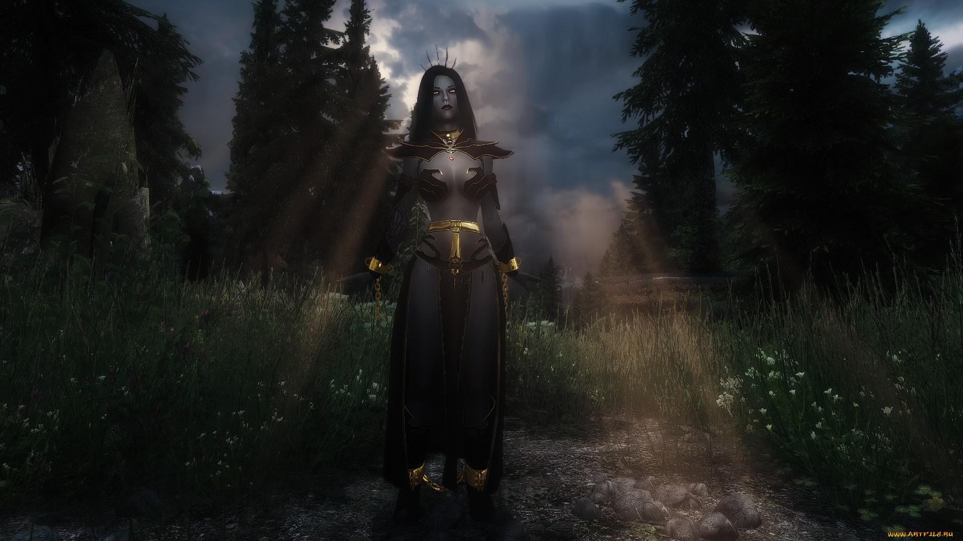 3д, графика, фантазия, , fantasy, девушка, фон, взгляд