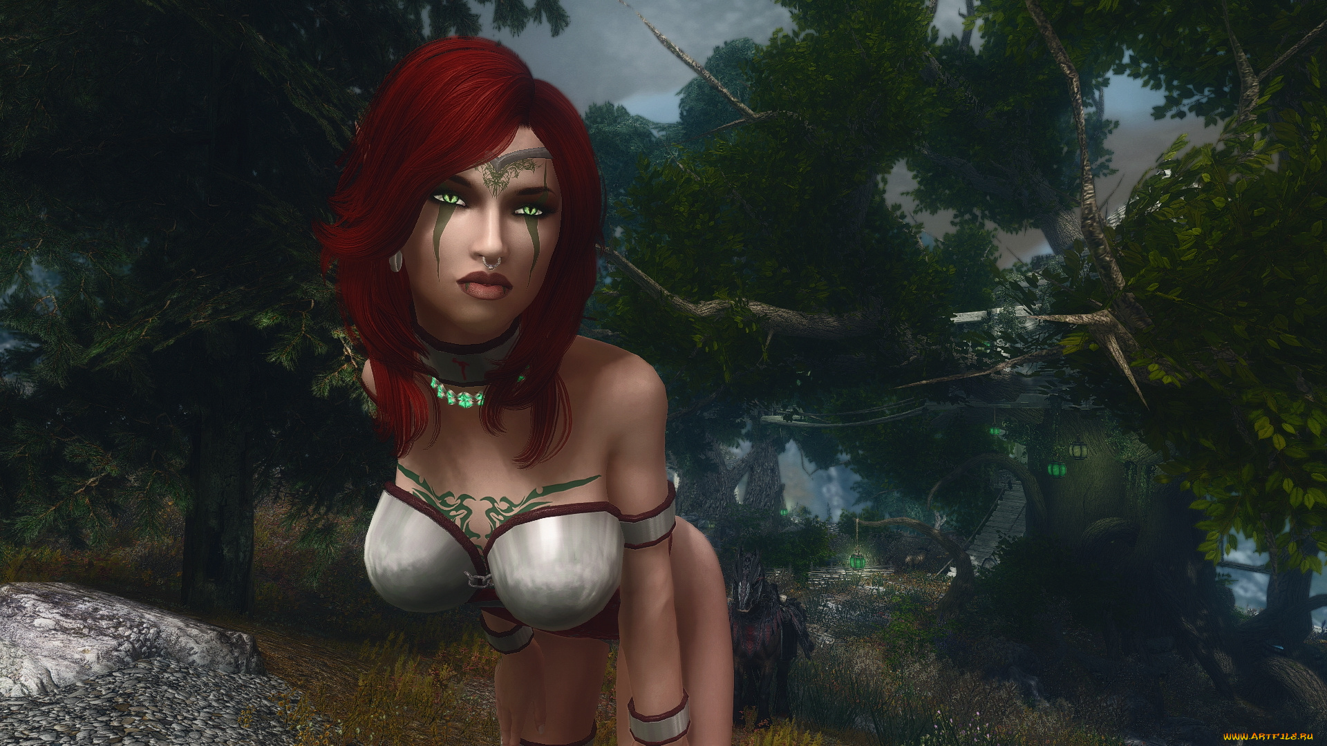 3д, графика, фантазия, , fantasy, фон, взгляд, девушка