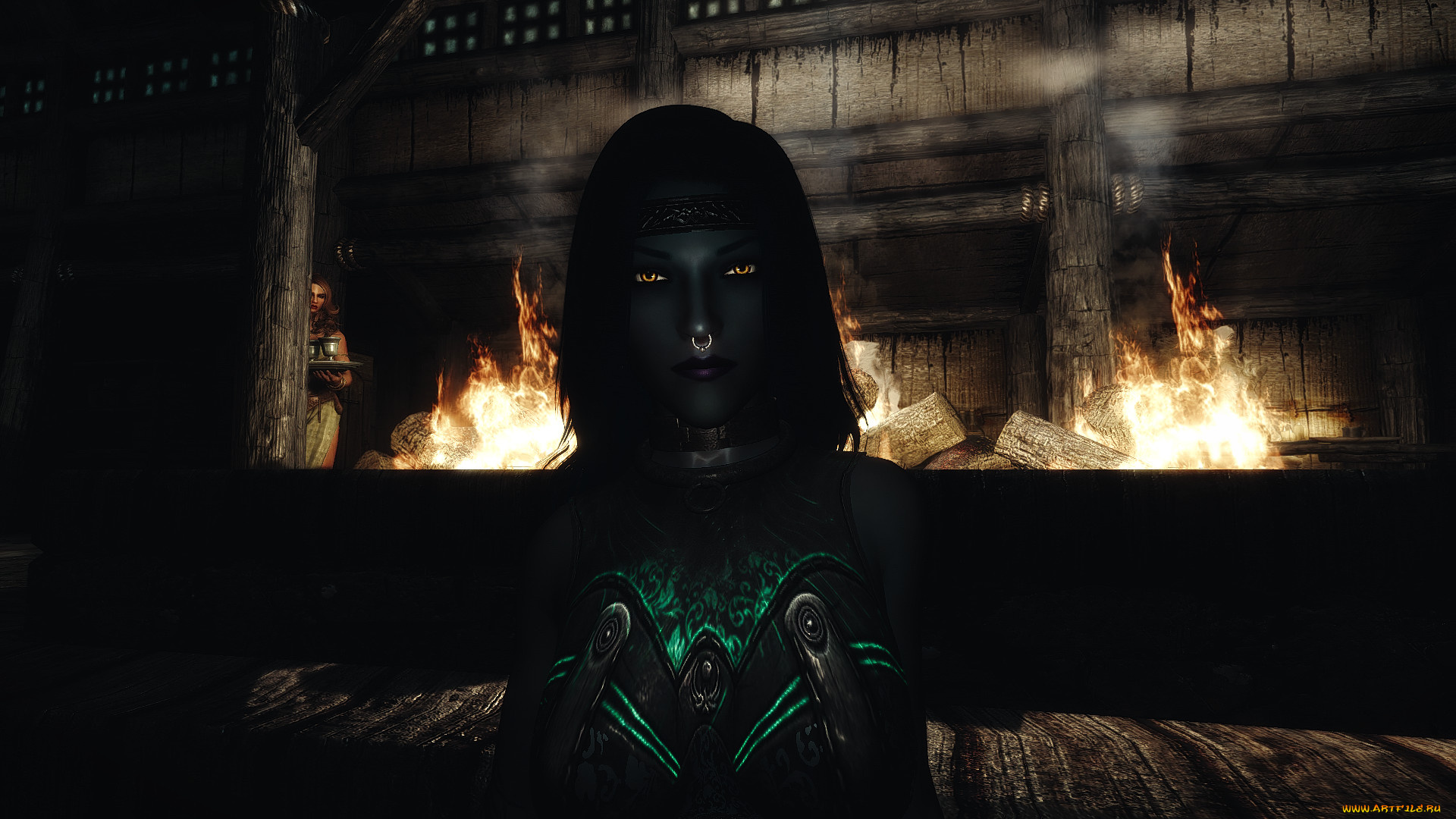 3д, графика, фантазия, , fantasy, фон, взгляд, девушка