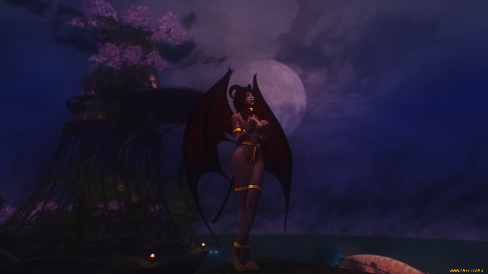 3д, графика, существа, , creatures, фон, взгляд, грудь, девушка