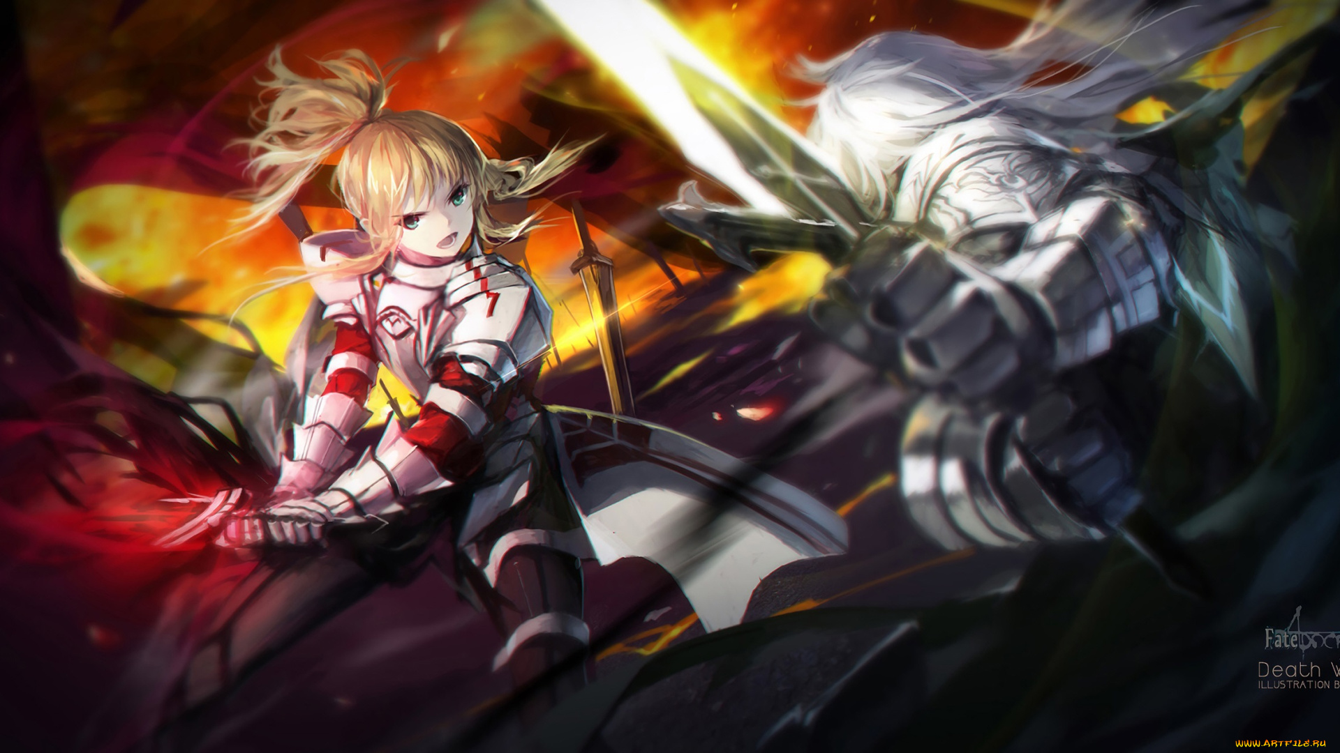 аниме, fate, stay, night, девушка