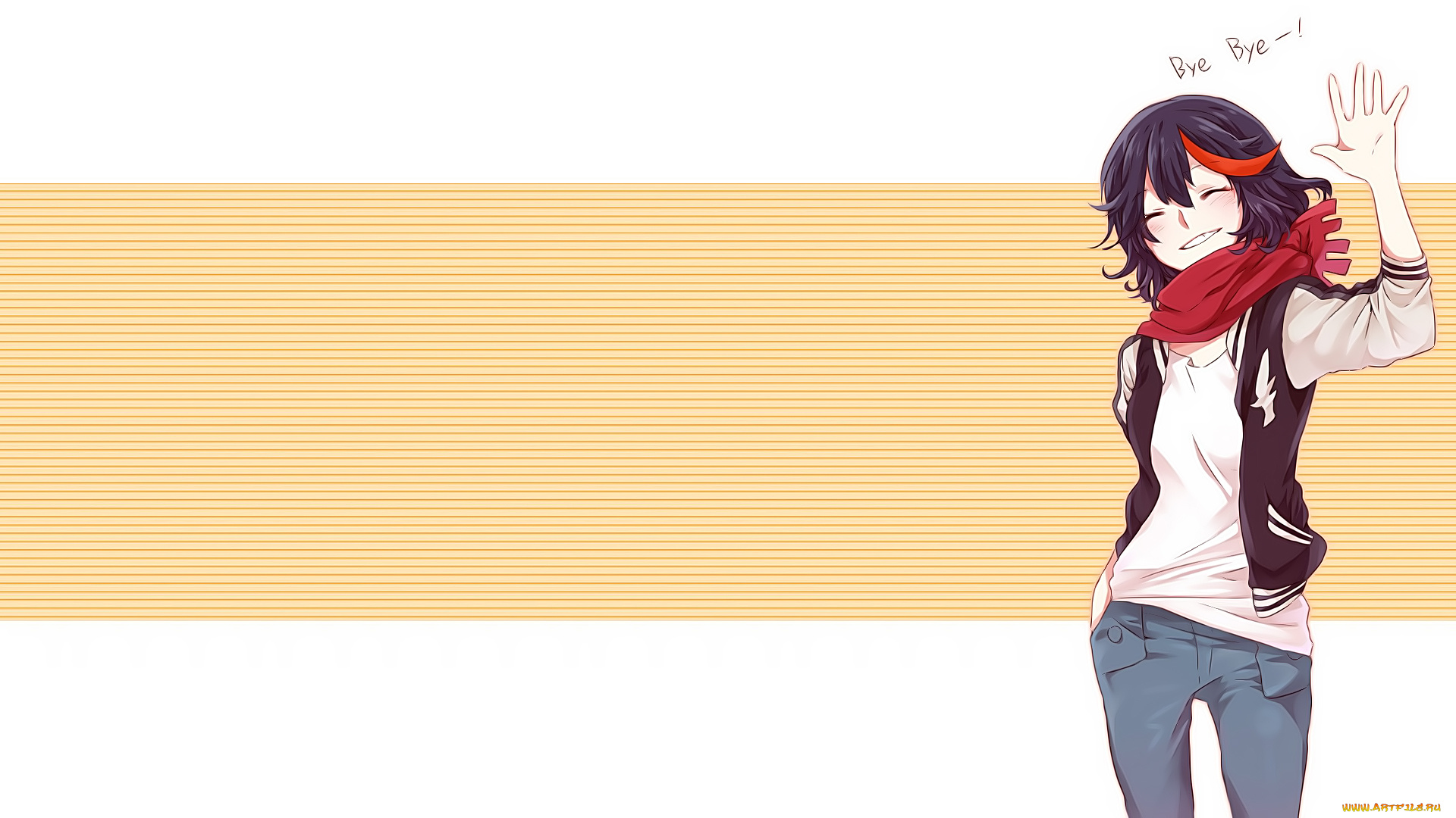 аниме, kill, la, kill, взгляд, девушка, фон