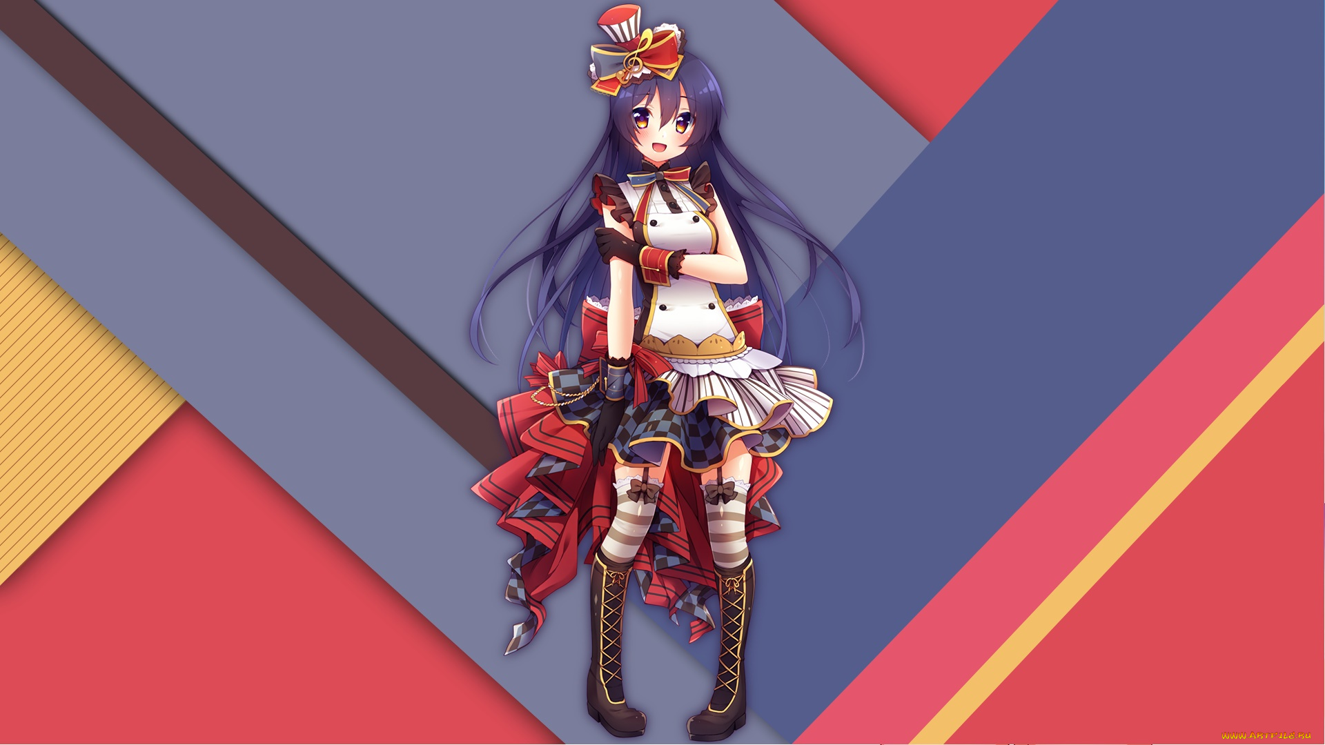 аниме, love, live, , school, idol, project, девушка, фон, взгляд