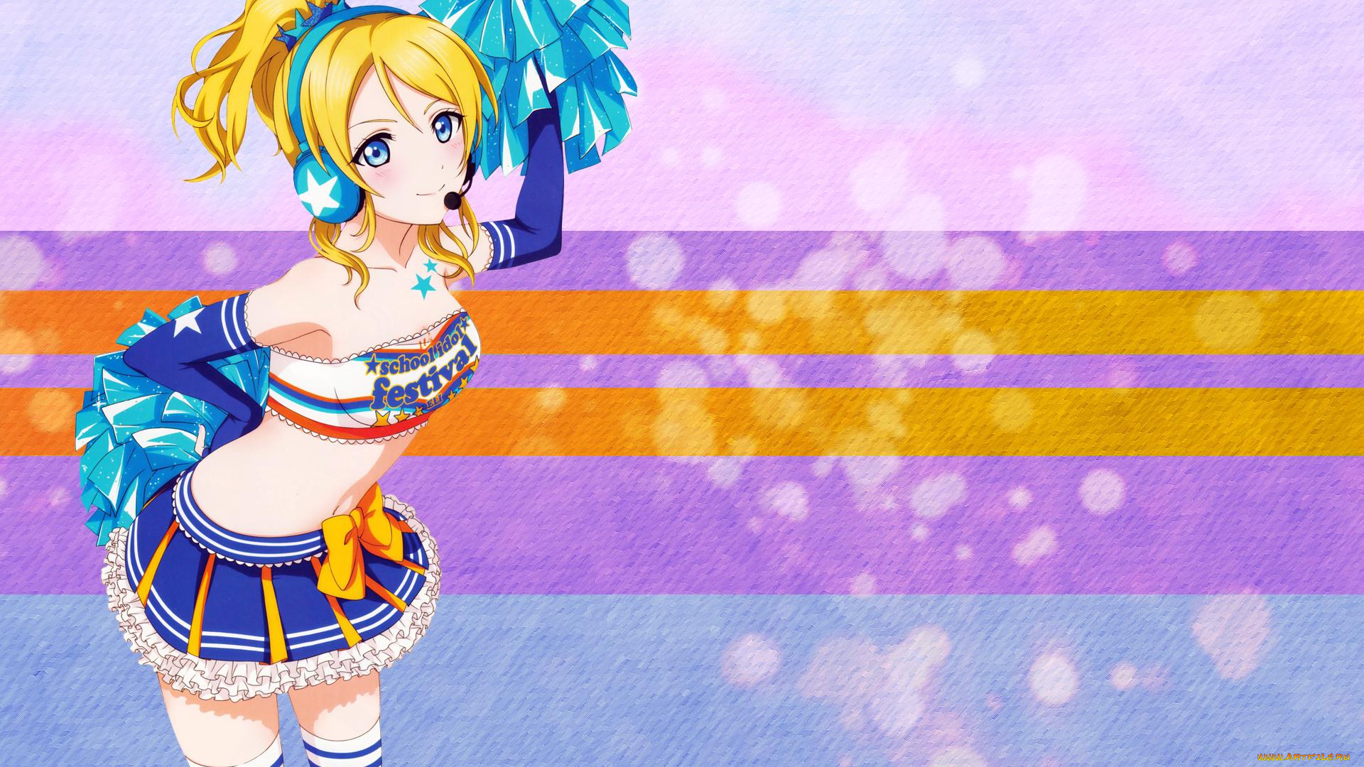 аниме, love, live, , school, idol, project, фон, взгляд, девушка