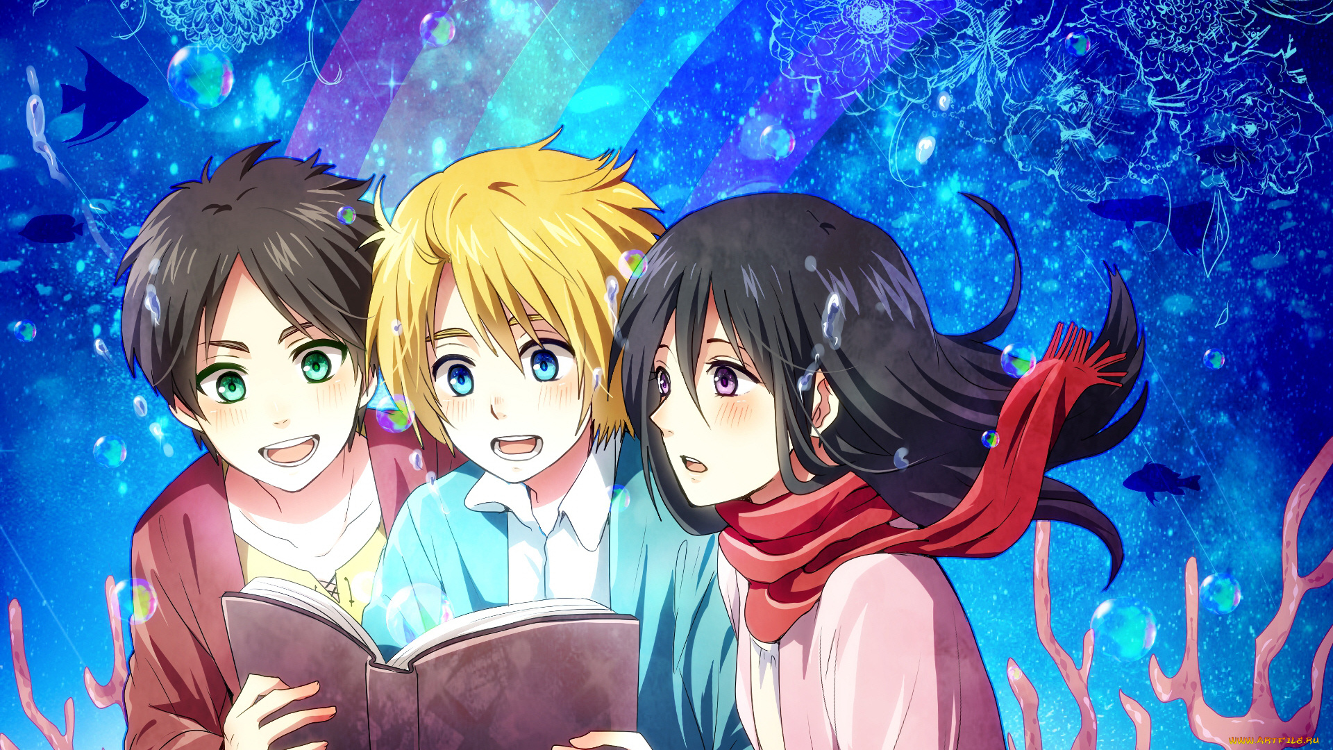 аниме, shingeki, no, kyojin, атака, титанов