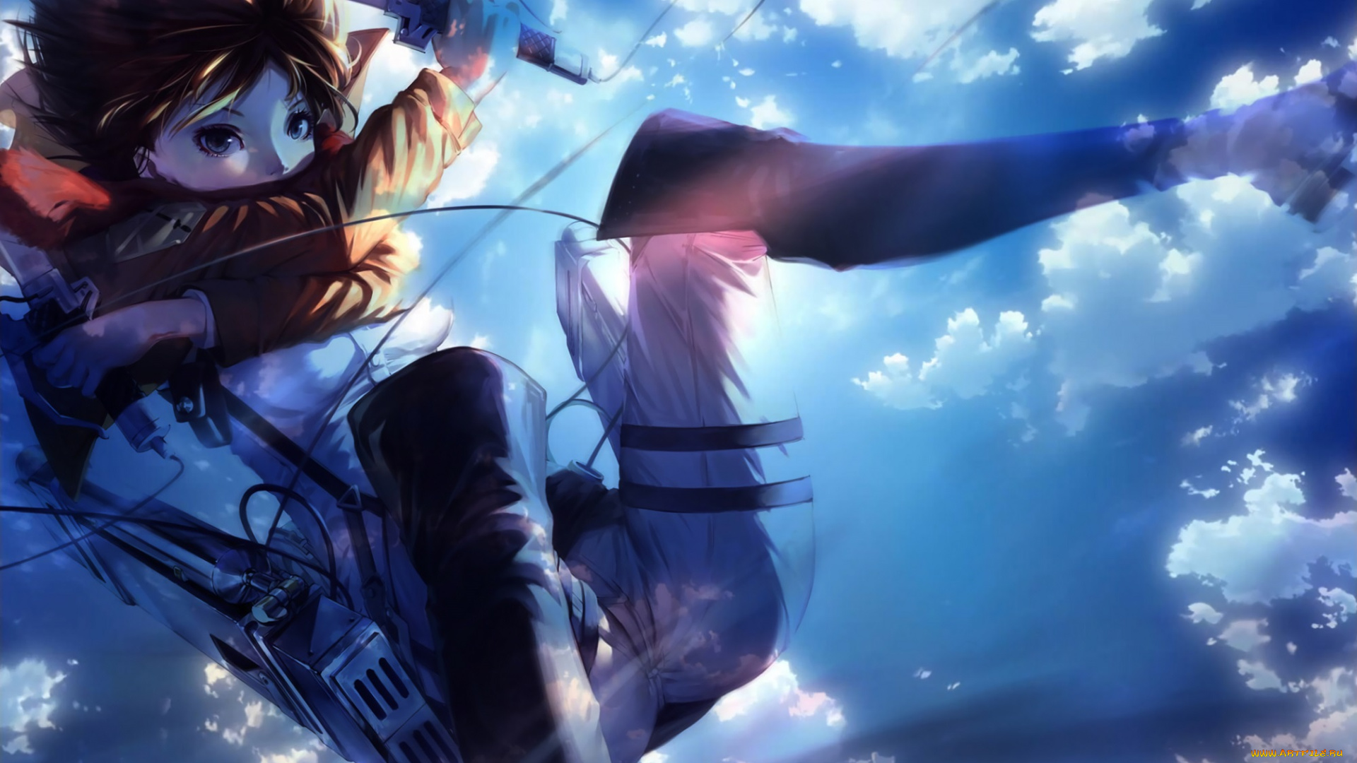 аниме, shingeki, no, kyojin, атака, титанов