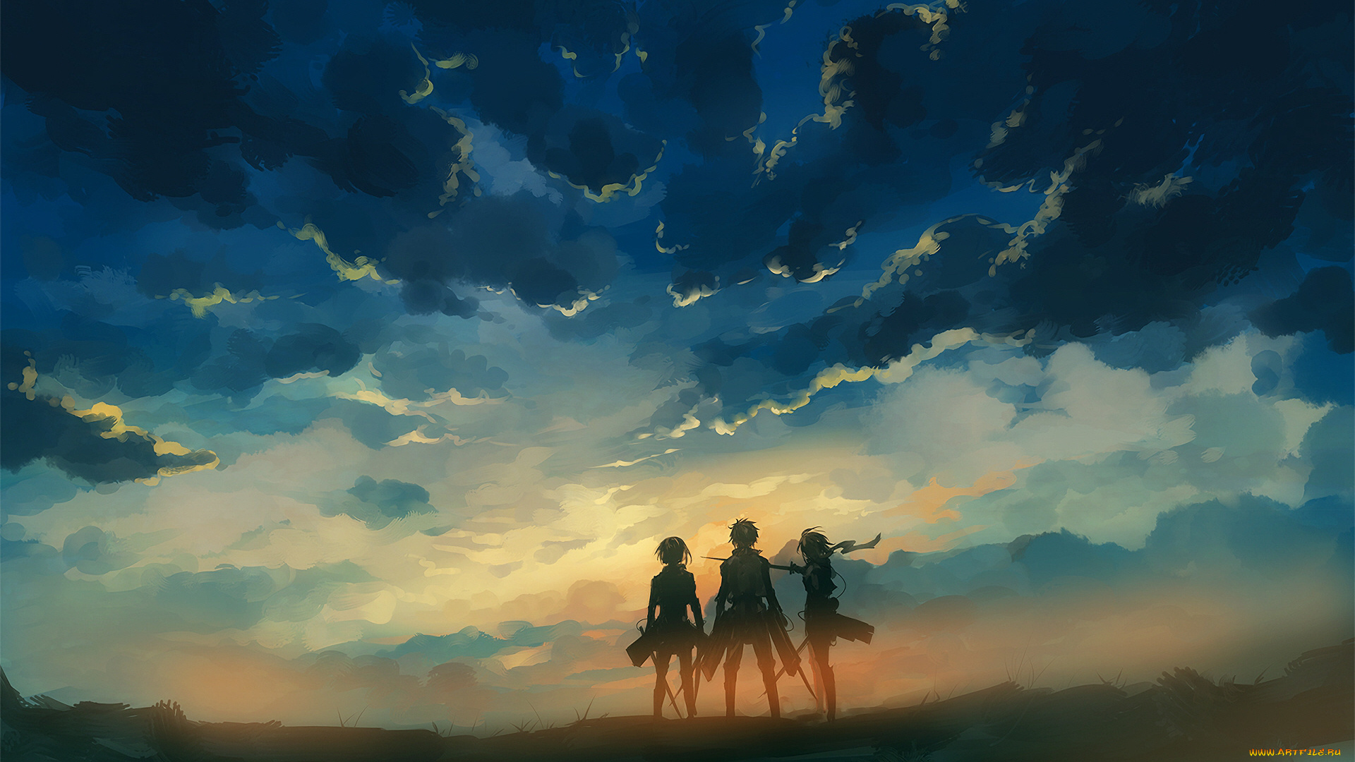 аниме, shingeki, no, kyojin, атака, титанов