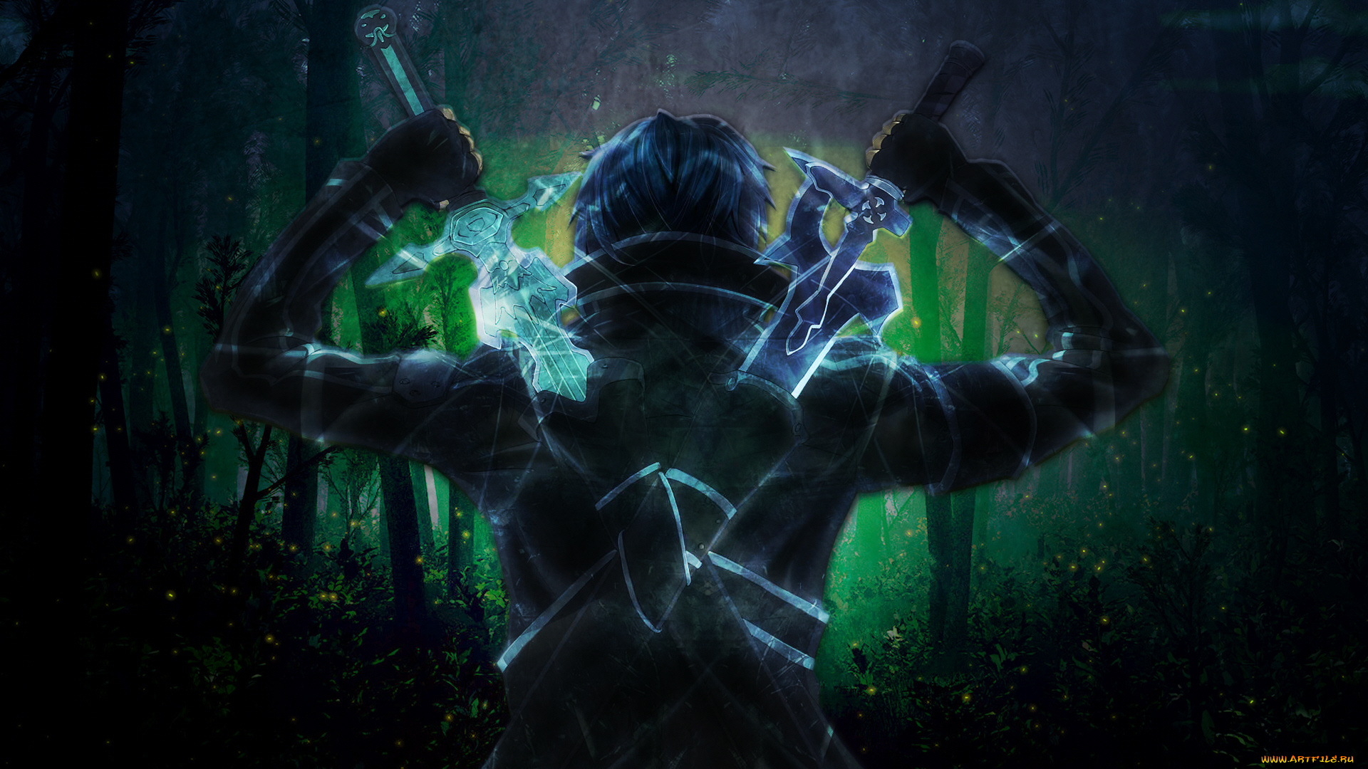 аниме, sword, art, online, кирито