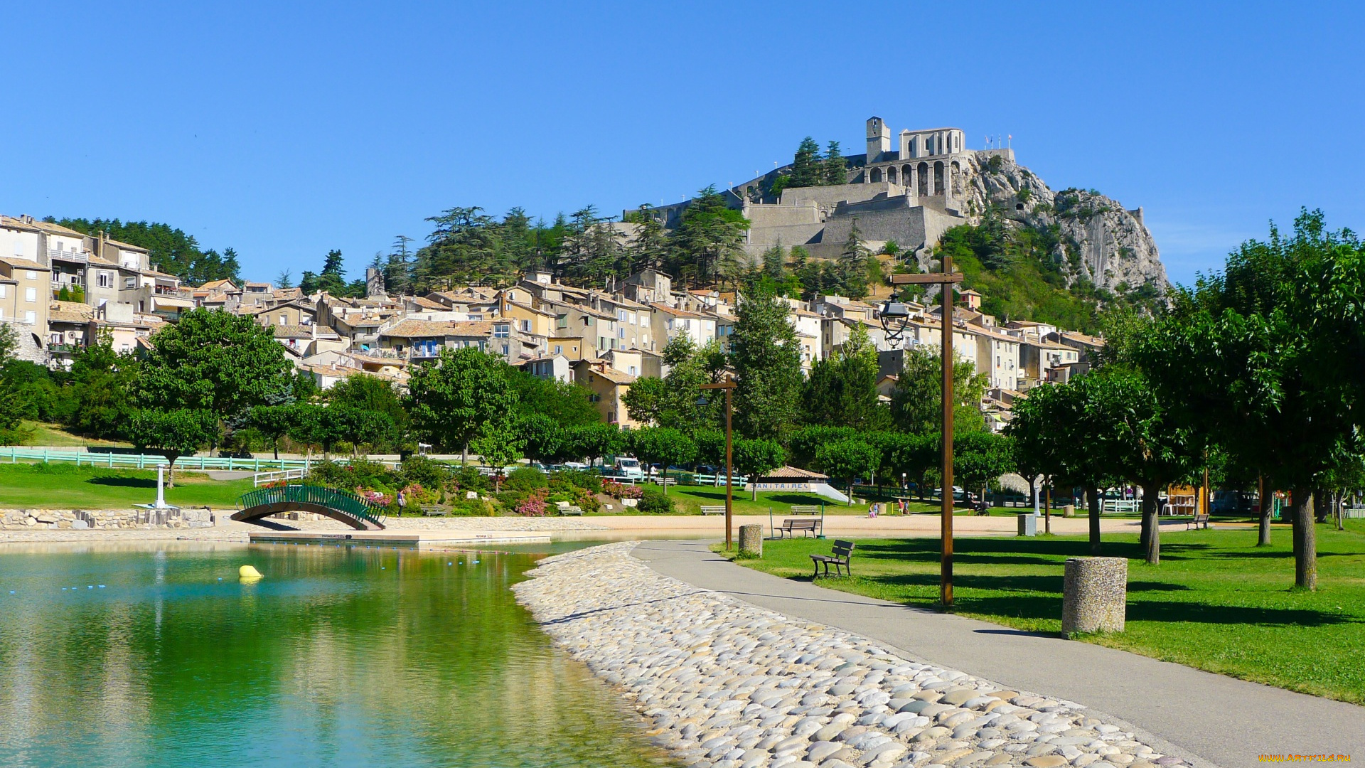 франция, города, -, улицы, , площади, , набережные, здания, дорога, водоем