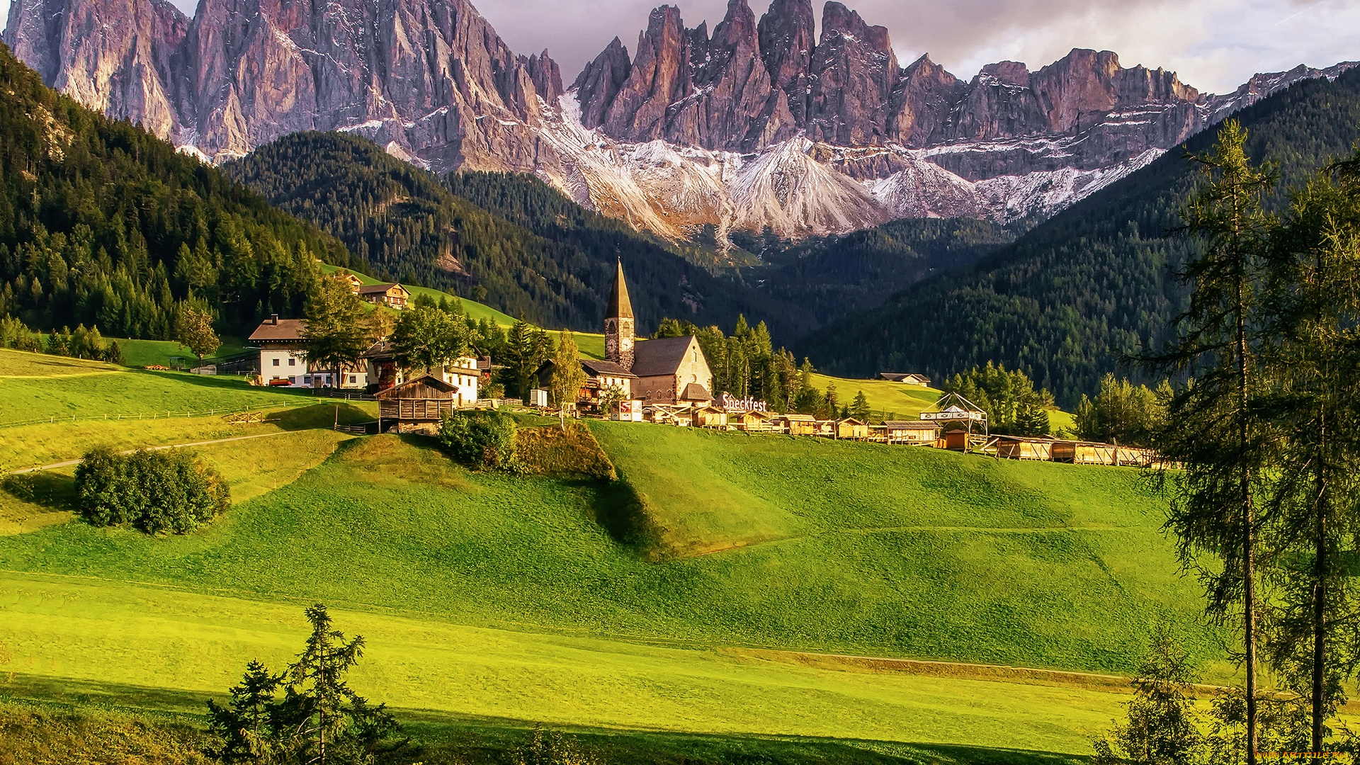 италия, города, -, пейзажи, здания, скалы, деревья