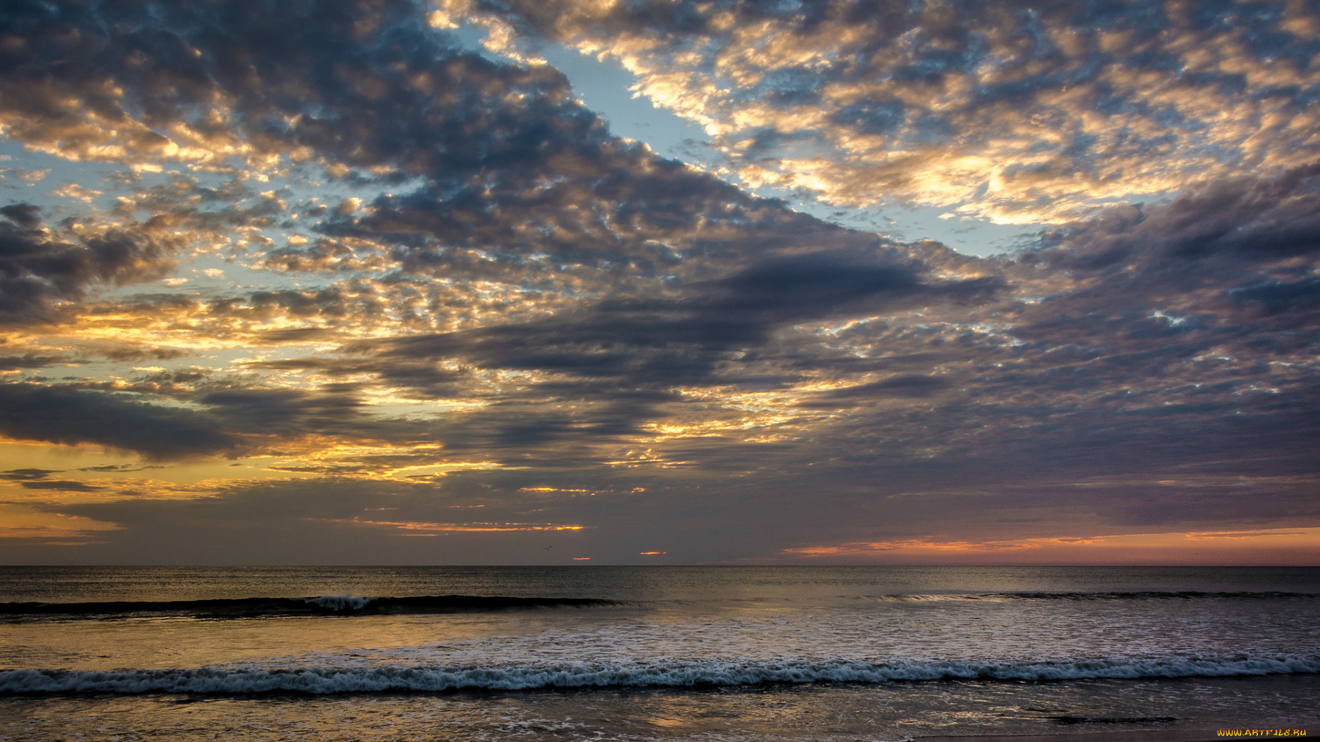 природа, моря, океаны, закат