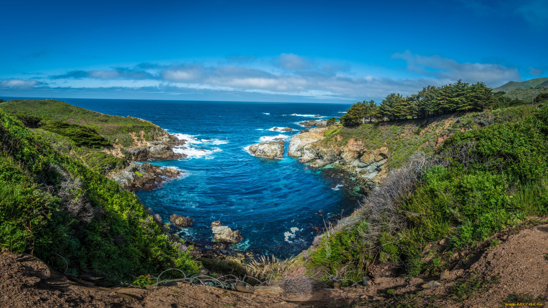 природа, побережье, простор