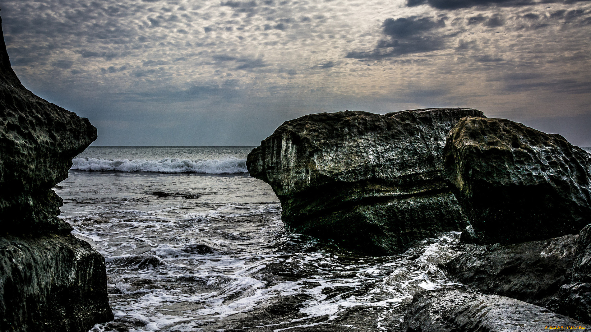 природа, побережье, скалы