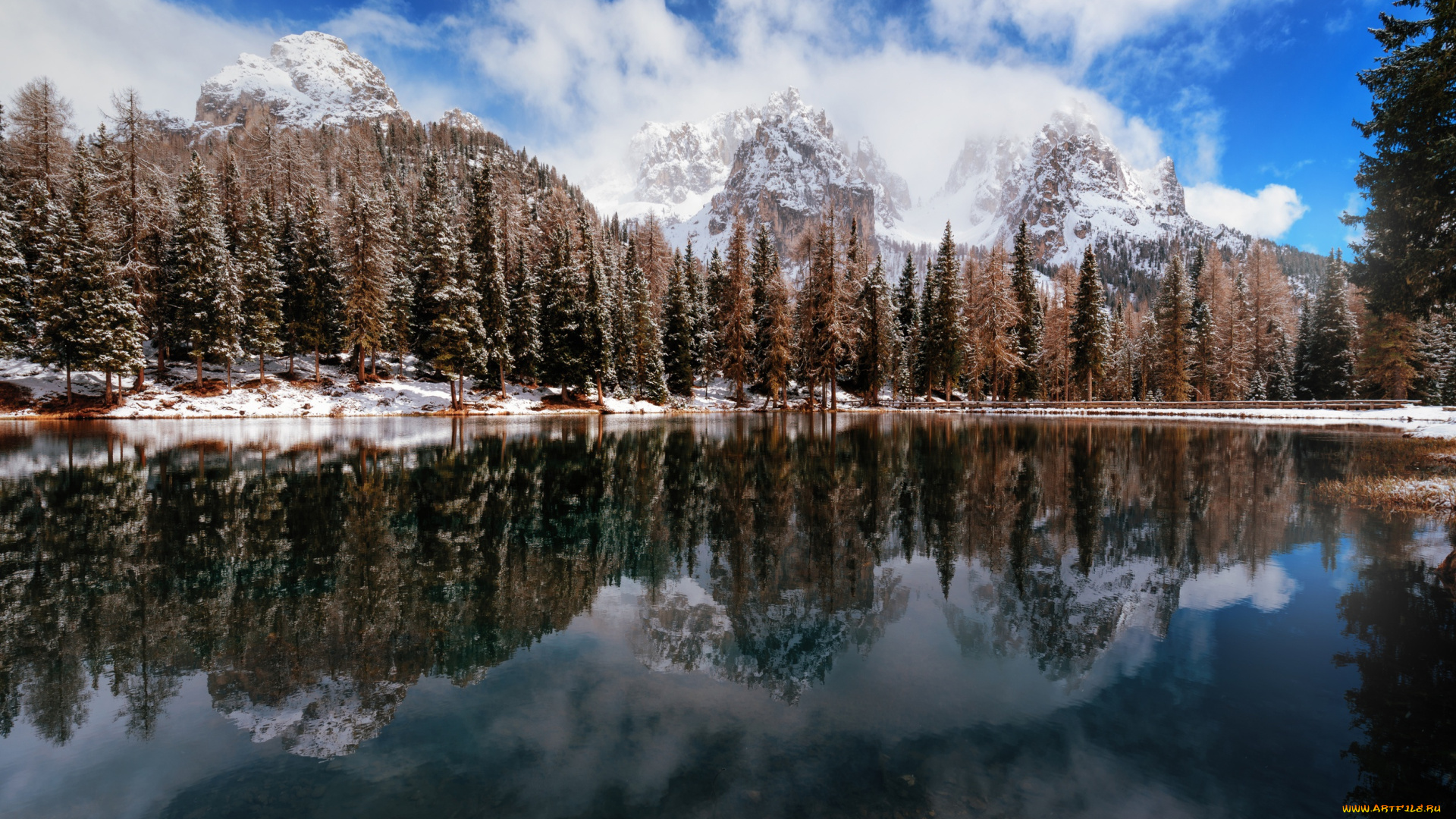 природа, реки, озера, деревья, отражение, горы, озеро