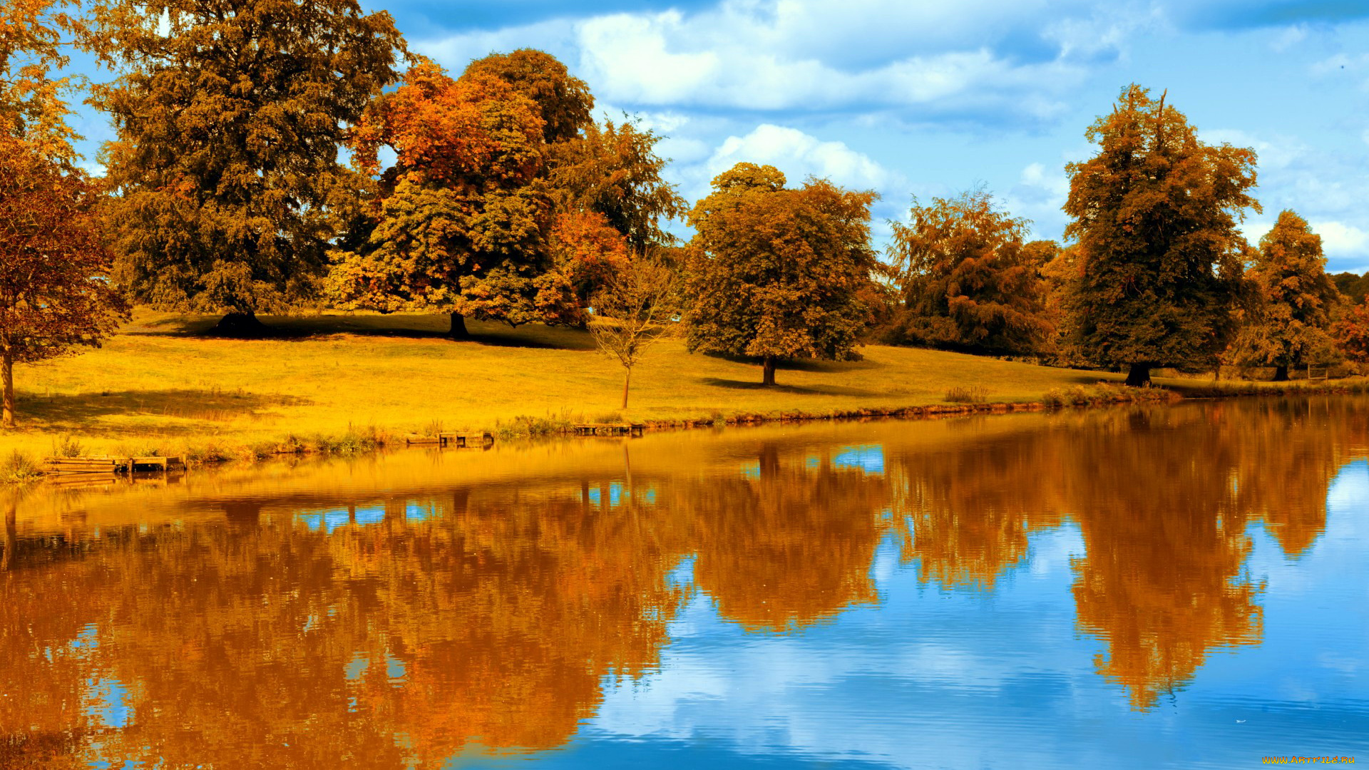 природа, реки, озера, река, вода, деревья, осень, отражение