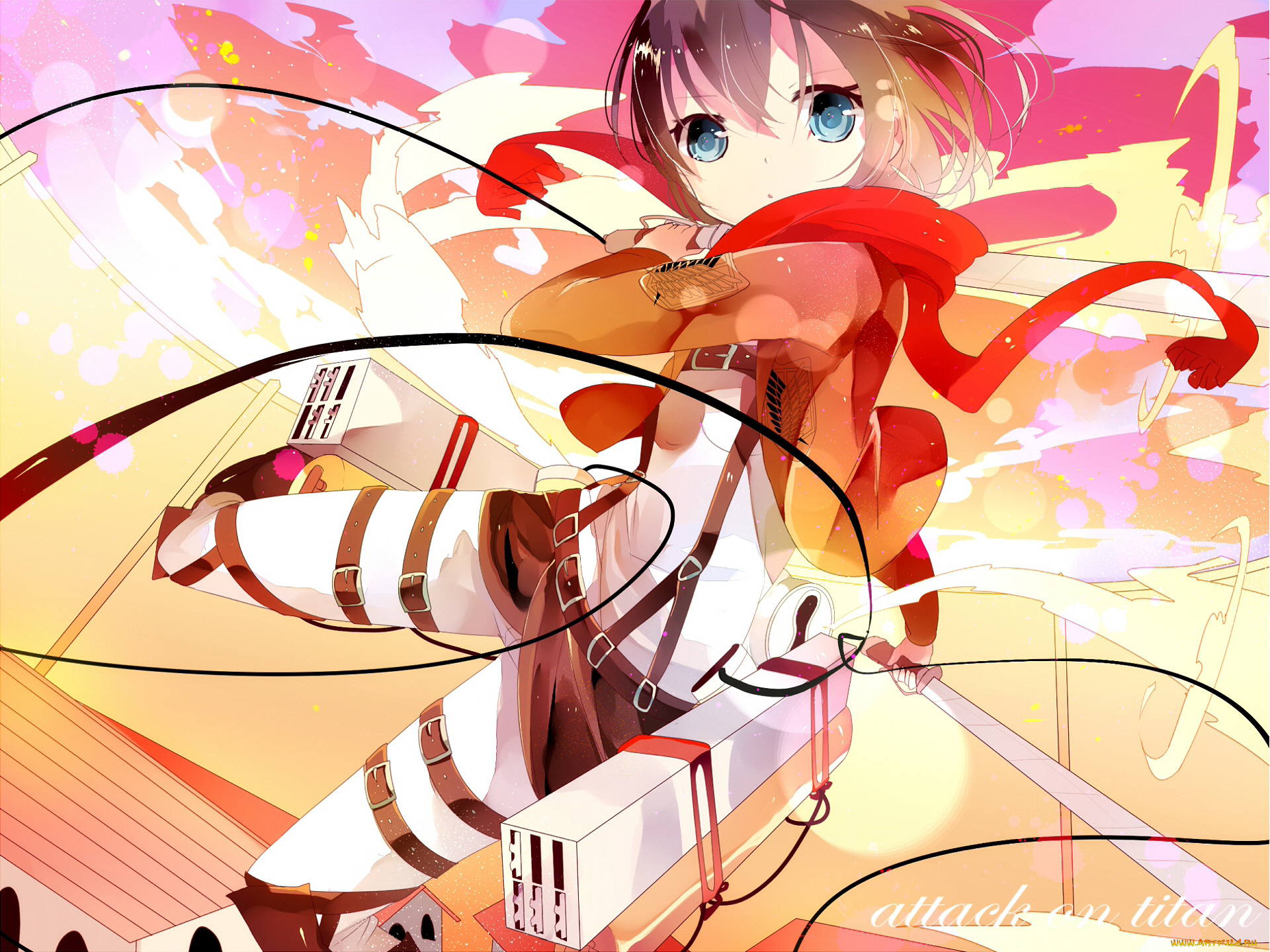 аниме, shingeki, no, kyojin, атака, титанов