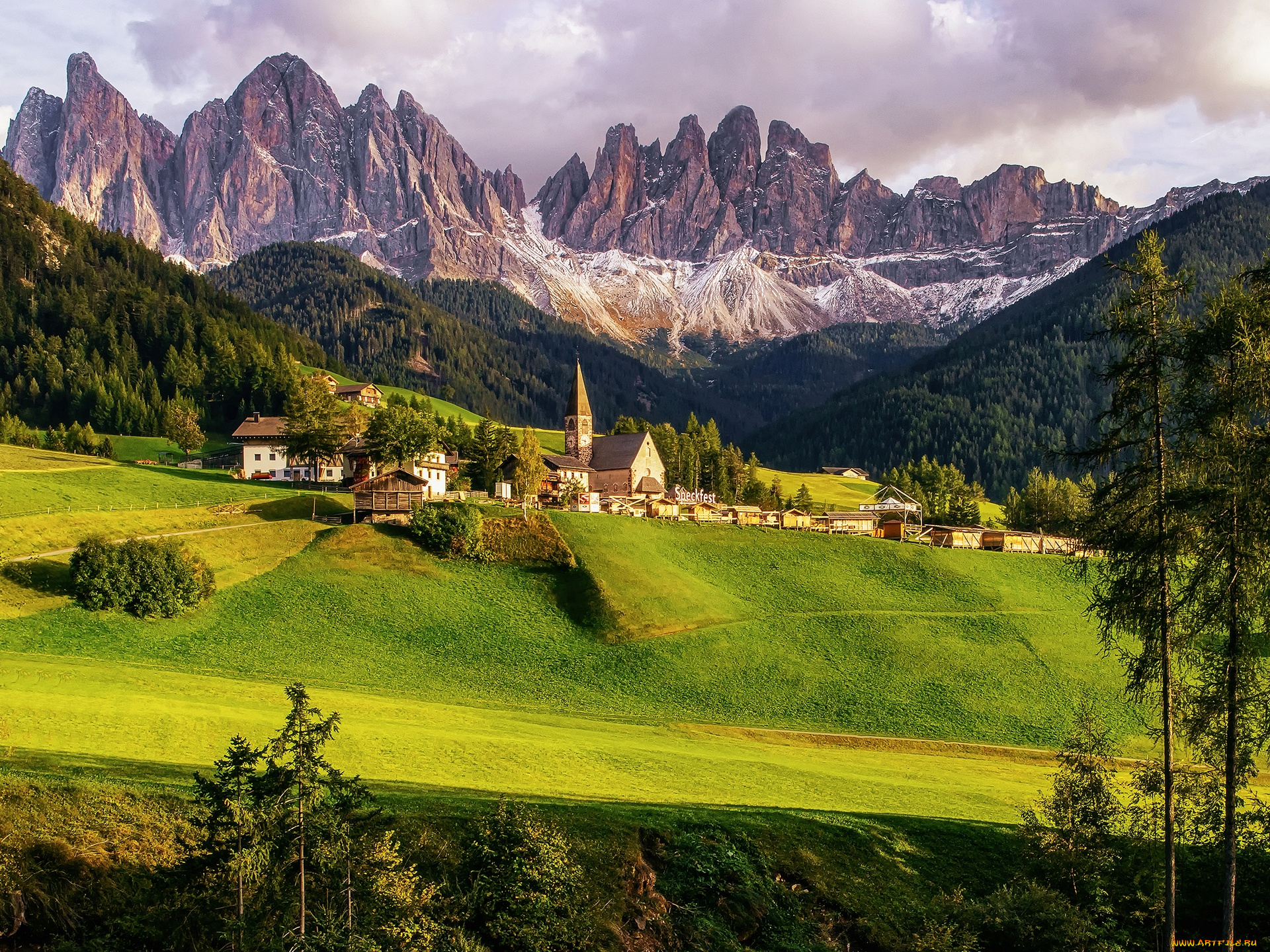 италия, города, -, пейзажи, здания, скалы, деревья