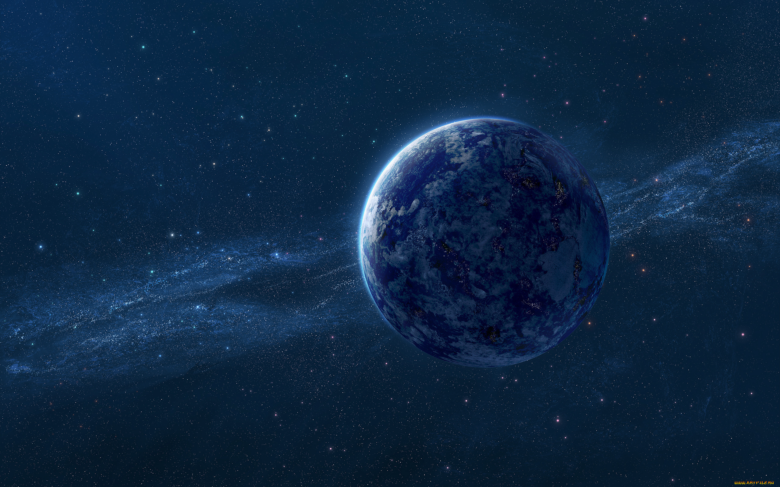космос, арт, звезды, галактика, вселенная, планета
