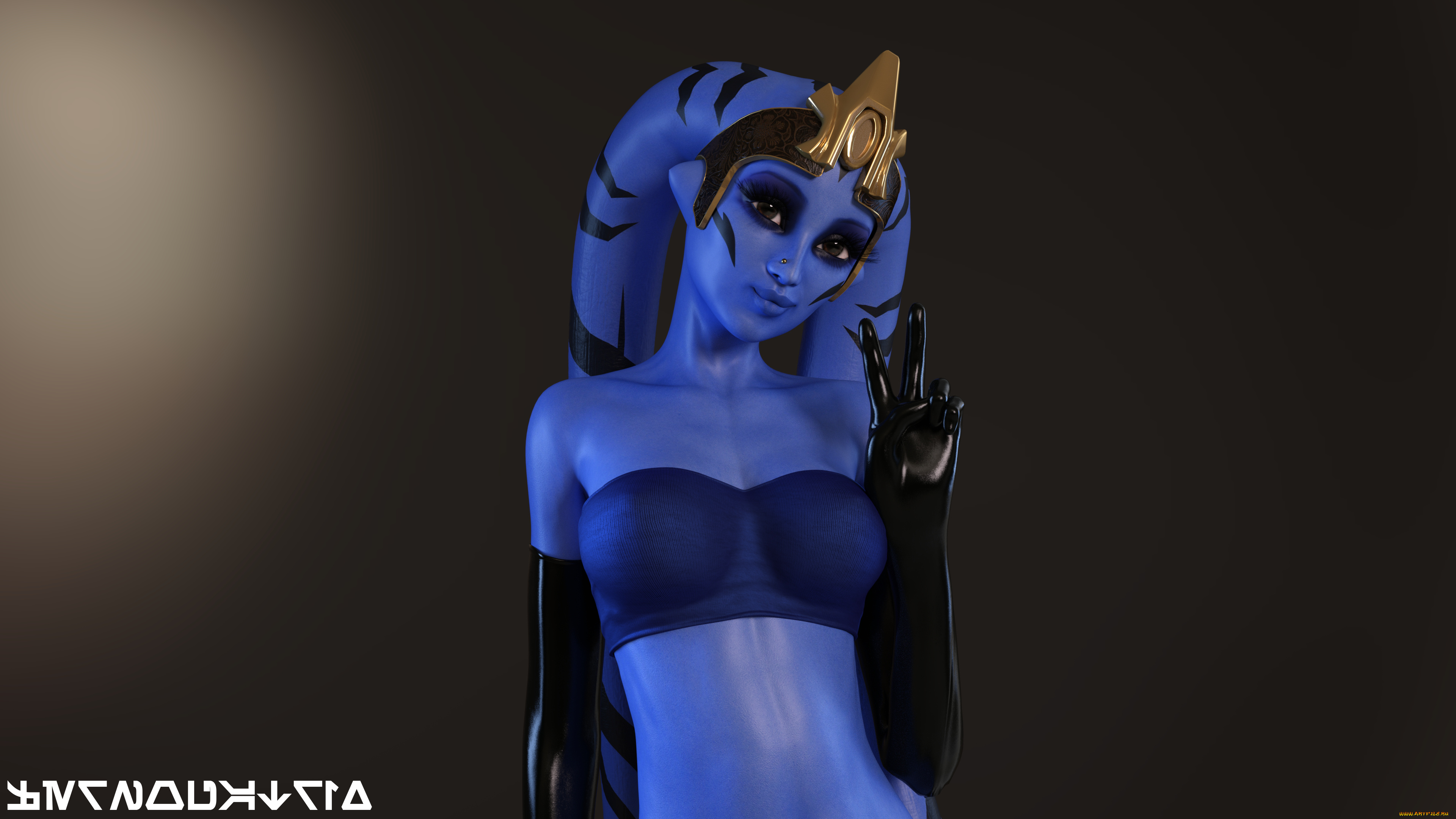 3д, графика, существа, , creatures, девушка, взгляд, фон