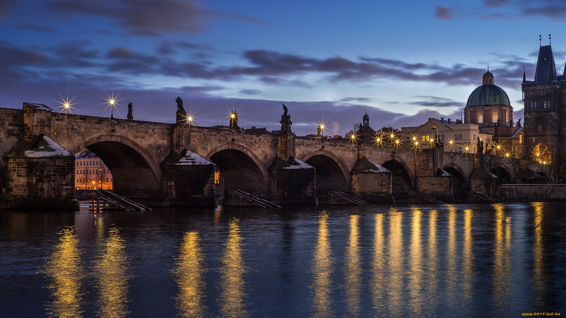 города, прага, , Чехия, влтава, карлов, мост