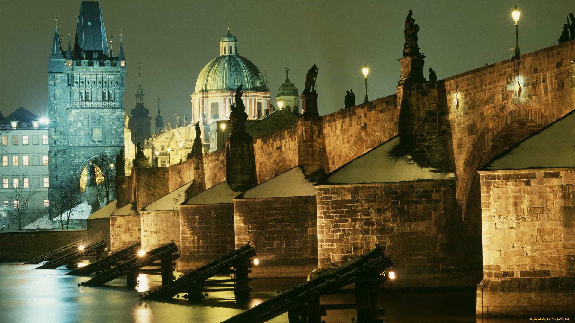 города, прага, , Чехия, влтава, карлов, мост