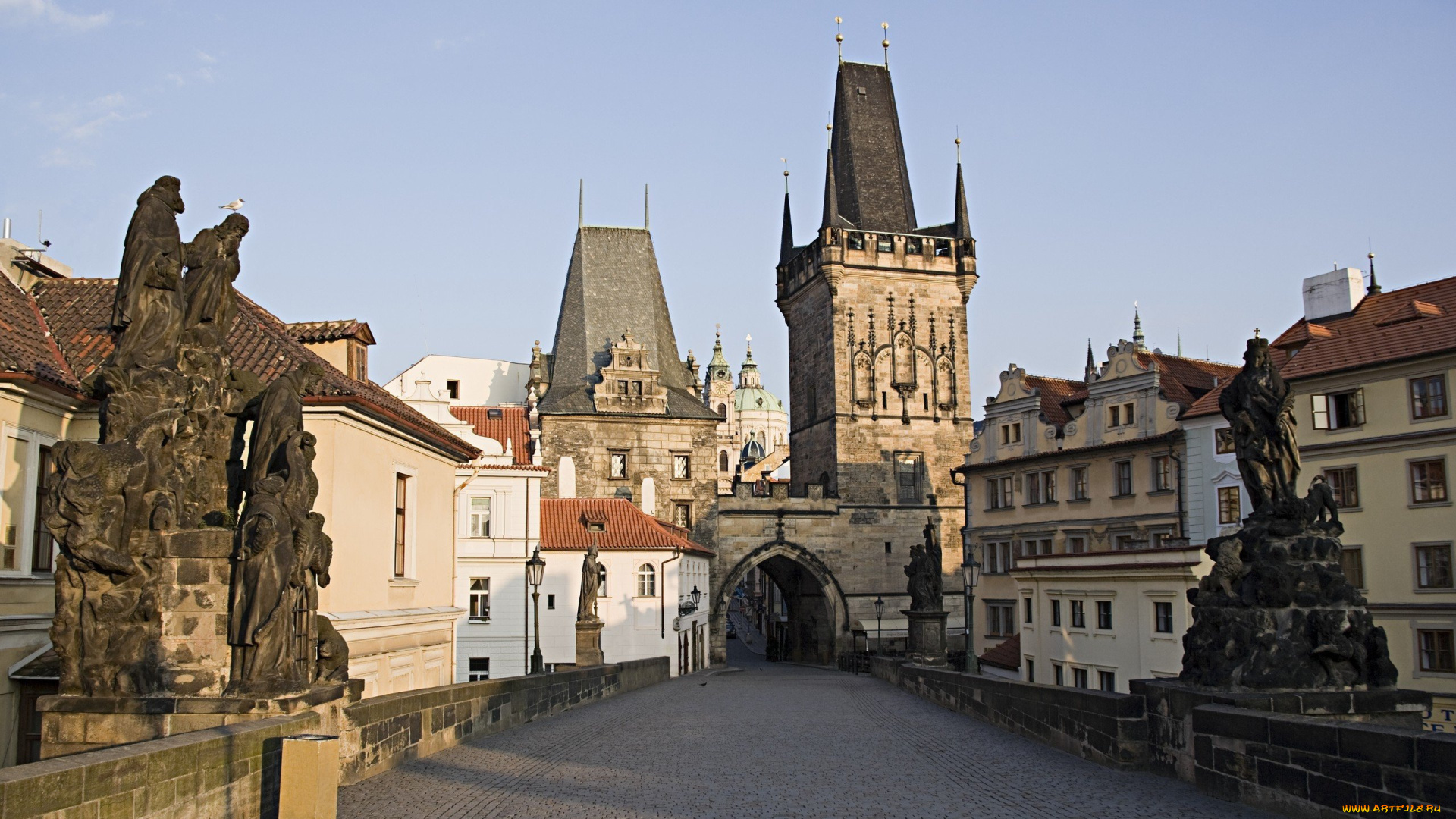 города, прага, , Чехия, влтава, карлов, мост