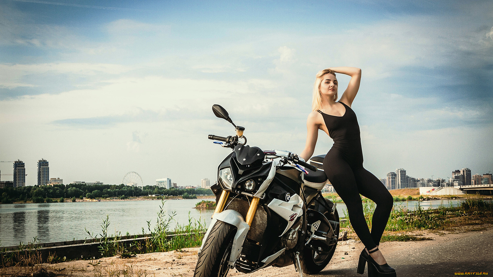 мотоциклы, мото, с, девушкой, девушки