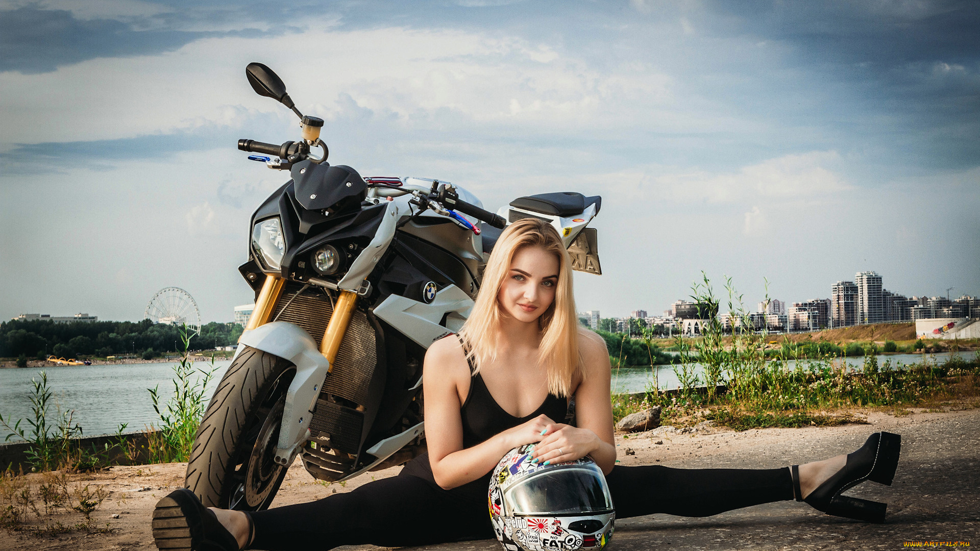 мотоциклы, мото, с, девушкой, девушки