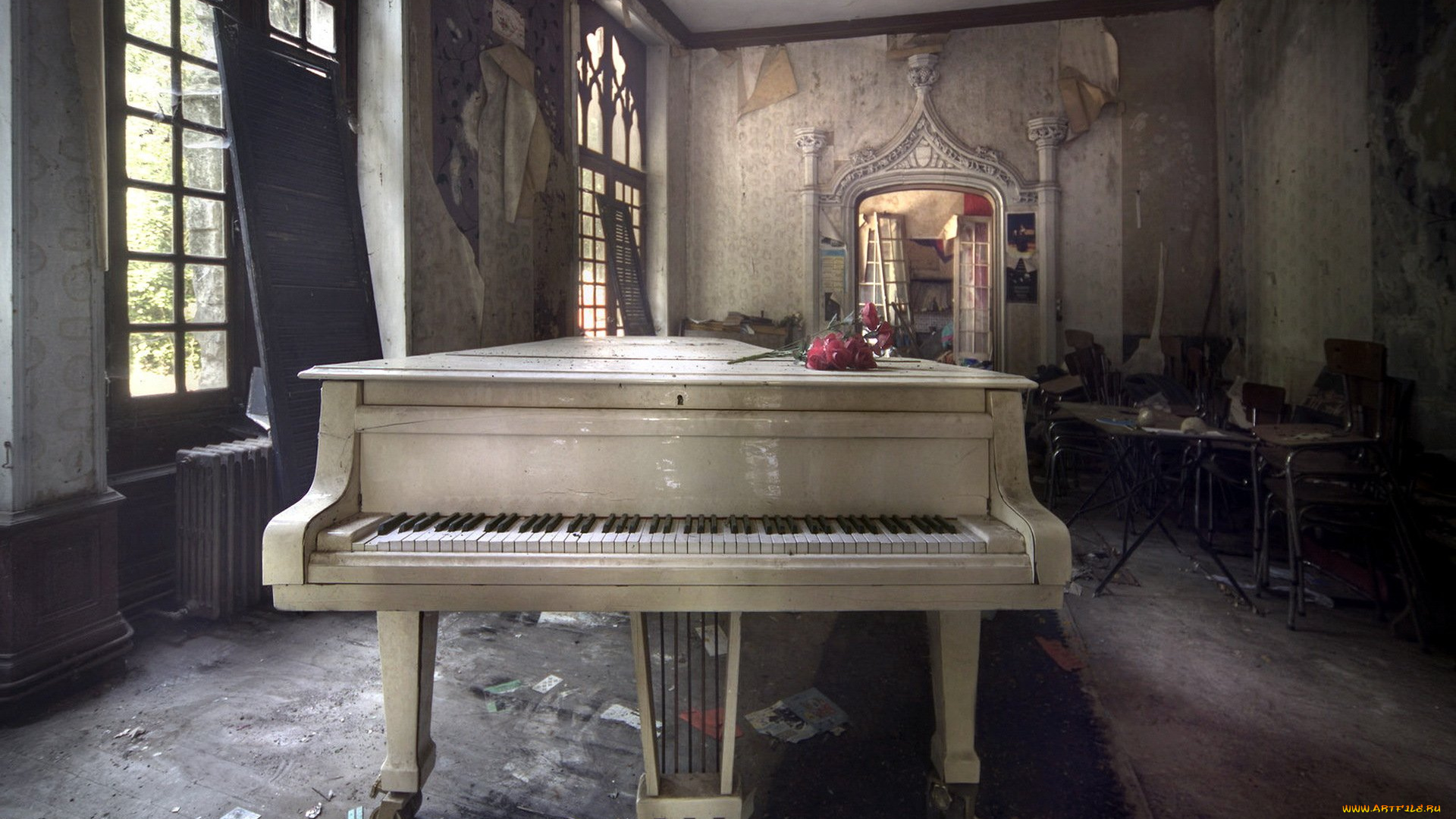 музыка, -музыкальные, инструменты, рояль, комната, окно
