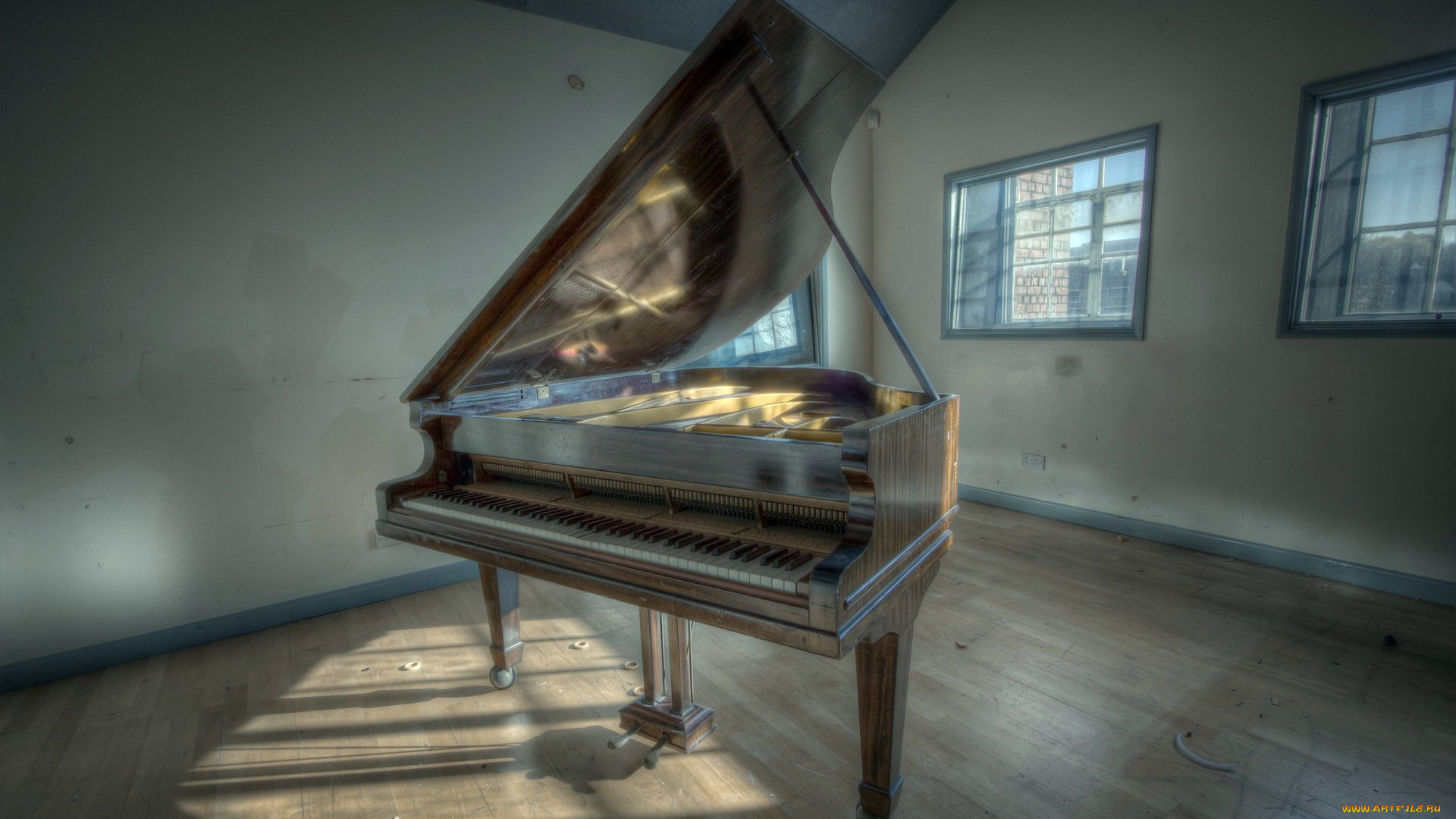 музыка, -музыкальные, инструменты, рояль, комната, окно