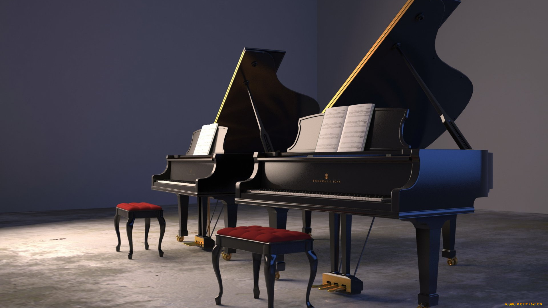 музыка, -музыкальные, инструменты, рояль, табурет